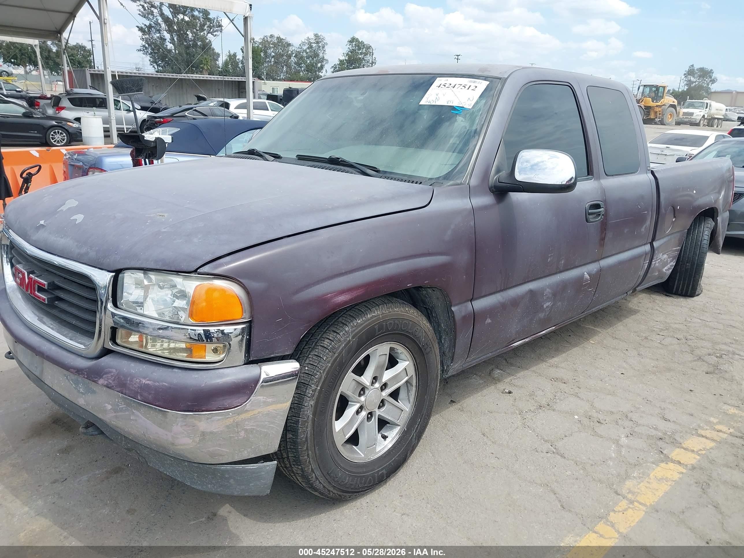 2002 Gmc Sierra 1500 Sle Purple vin: 2GTEC19V121206386