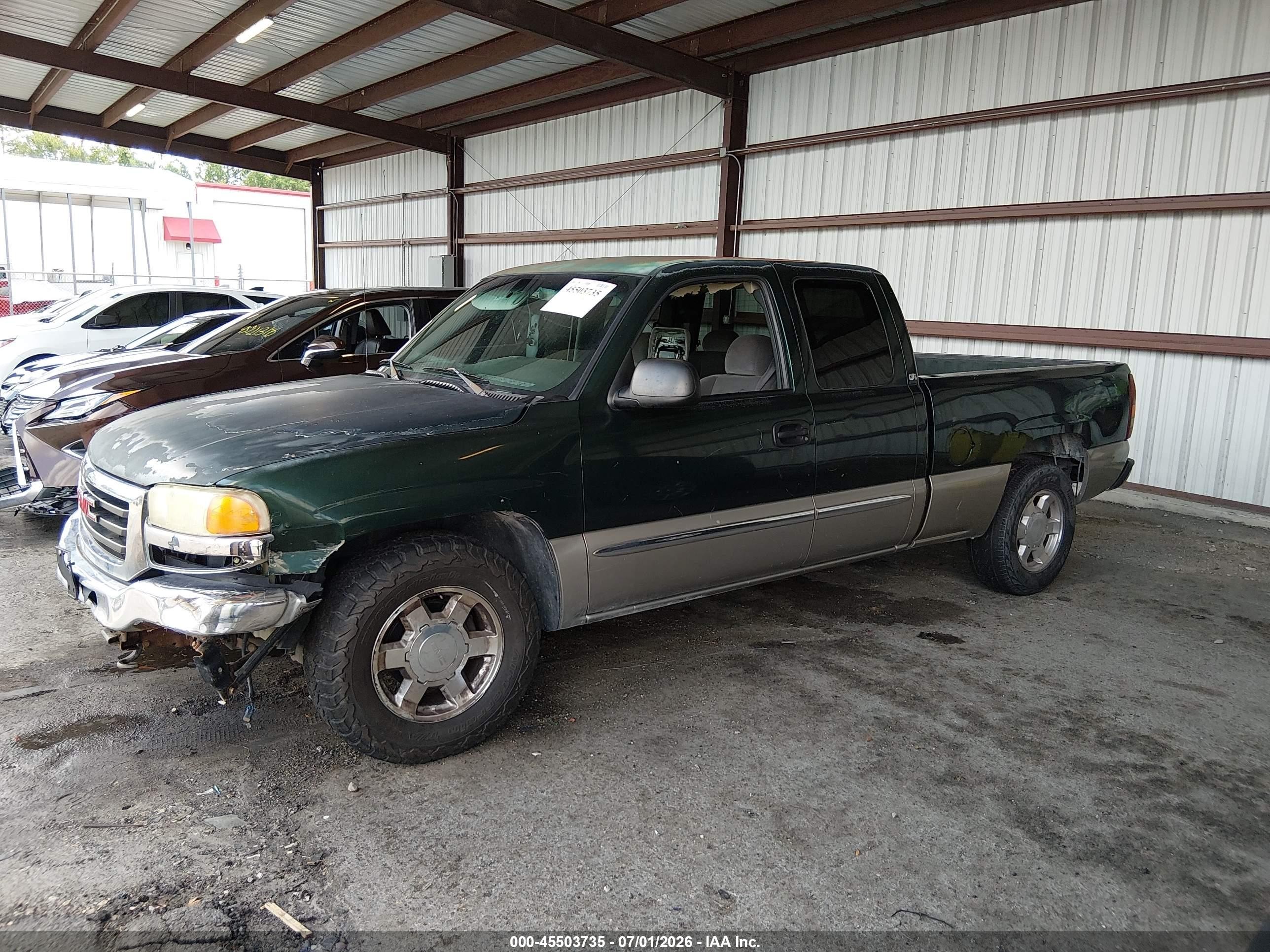 2003 Gmc Sierra 1500 Sle Green vin: 2GTEC19V231216460