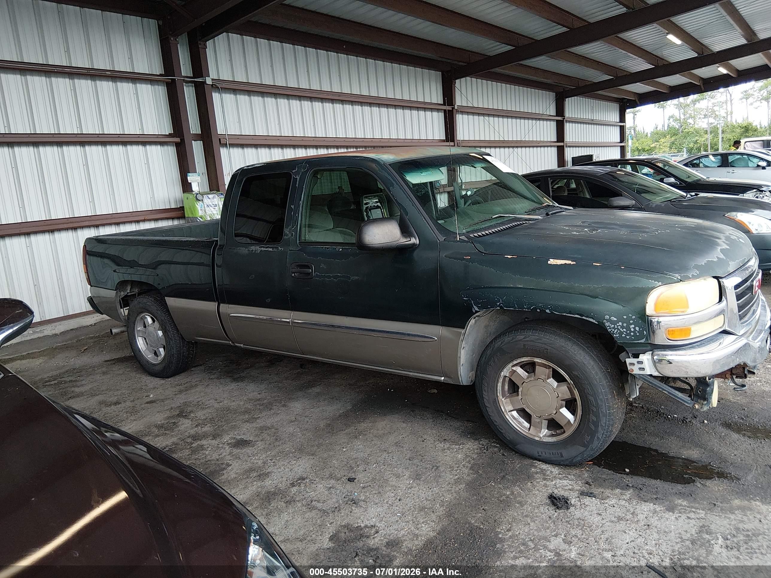 2003 Gmc Sierra 1500 Sle Green vin: 2GTEC19V231216460