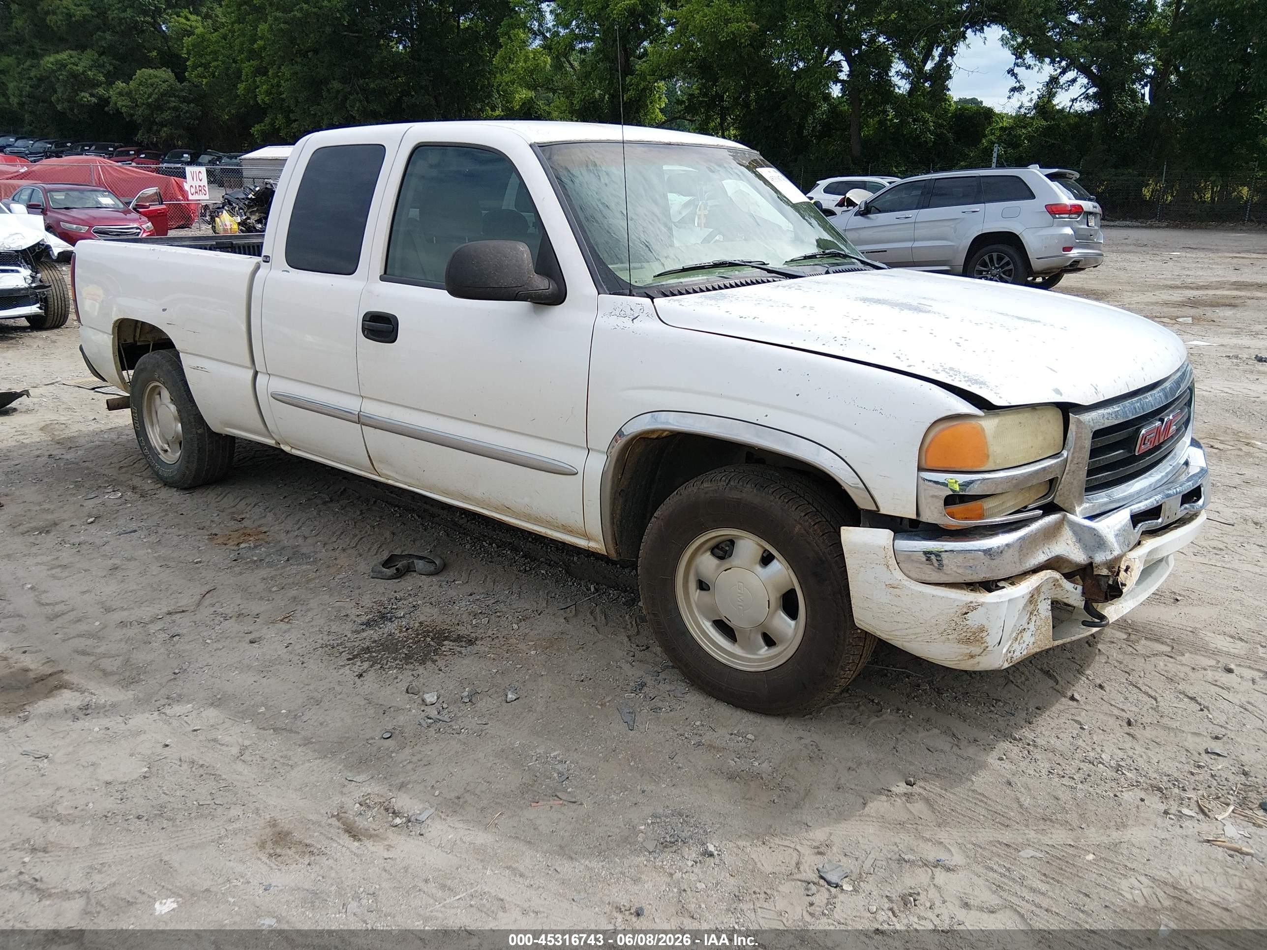 2003 Gmc Sierra 1500 Sle White vin: 2GTEC19V431346000