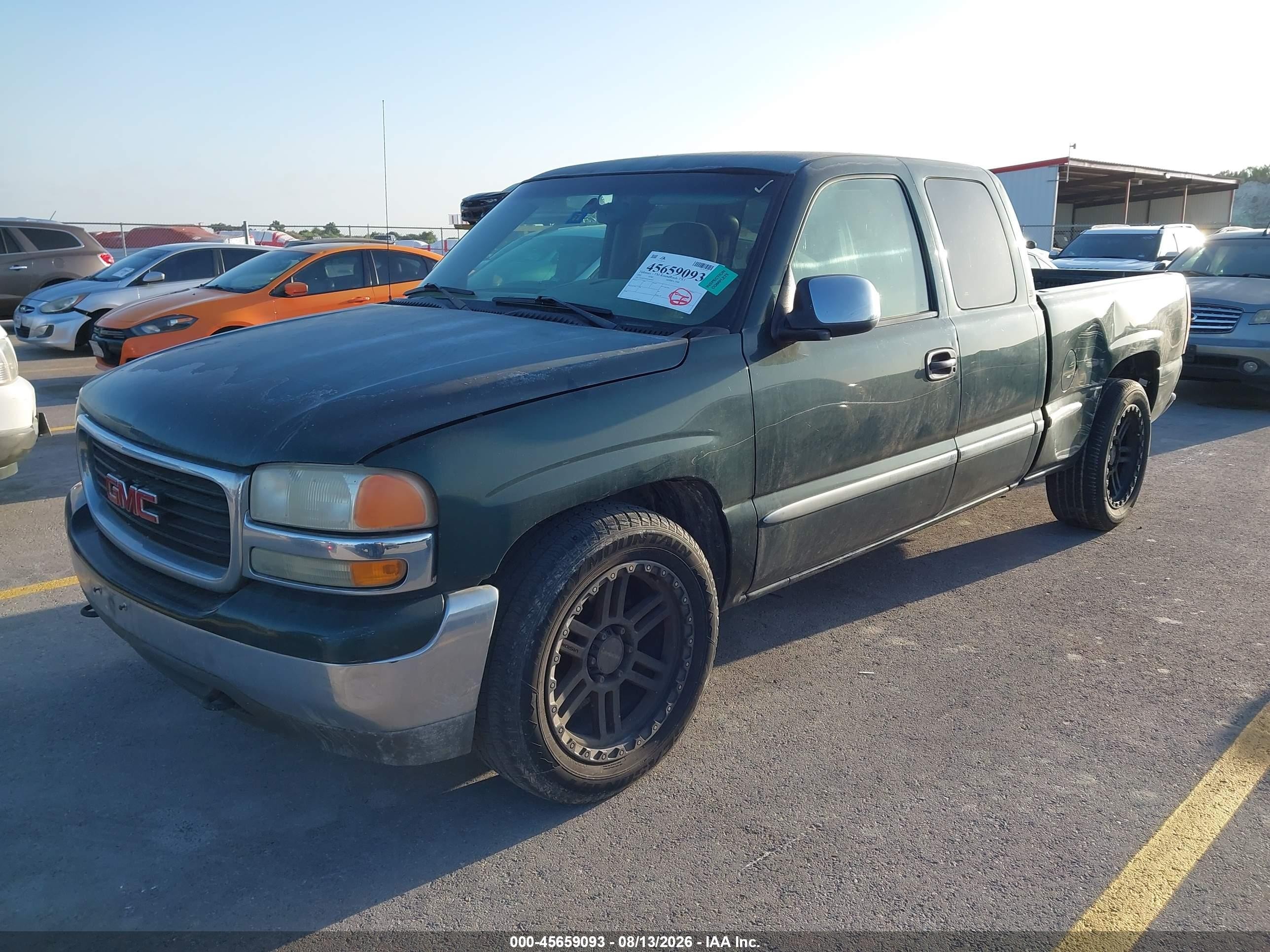 2002 Gmc Sierra 1500 Sle Зеленый vin: 2GTEC19V621401853
