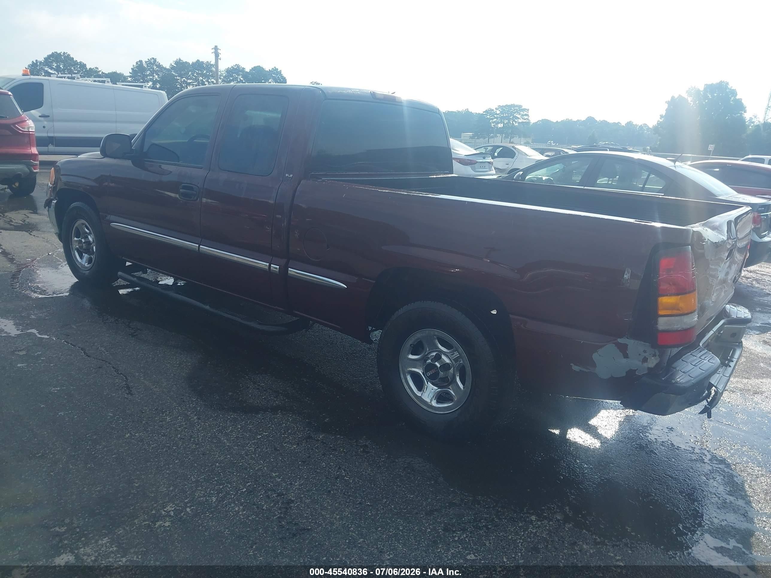 2001 Gmc Sierra 1500 Sle Burgundy vin: 2GTEC19V711153806