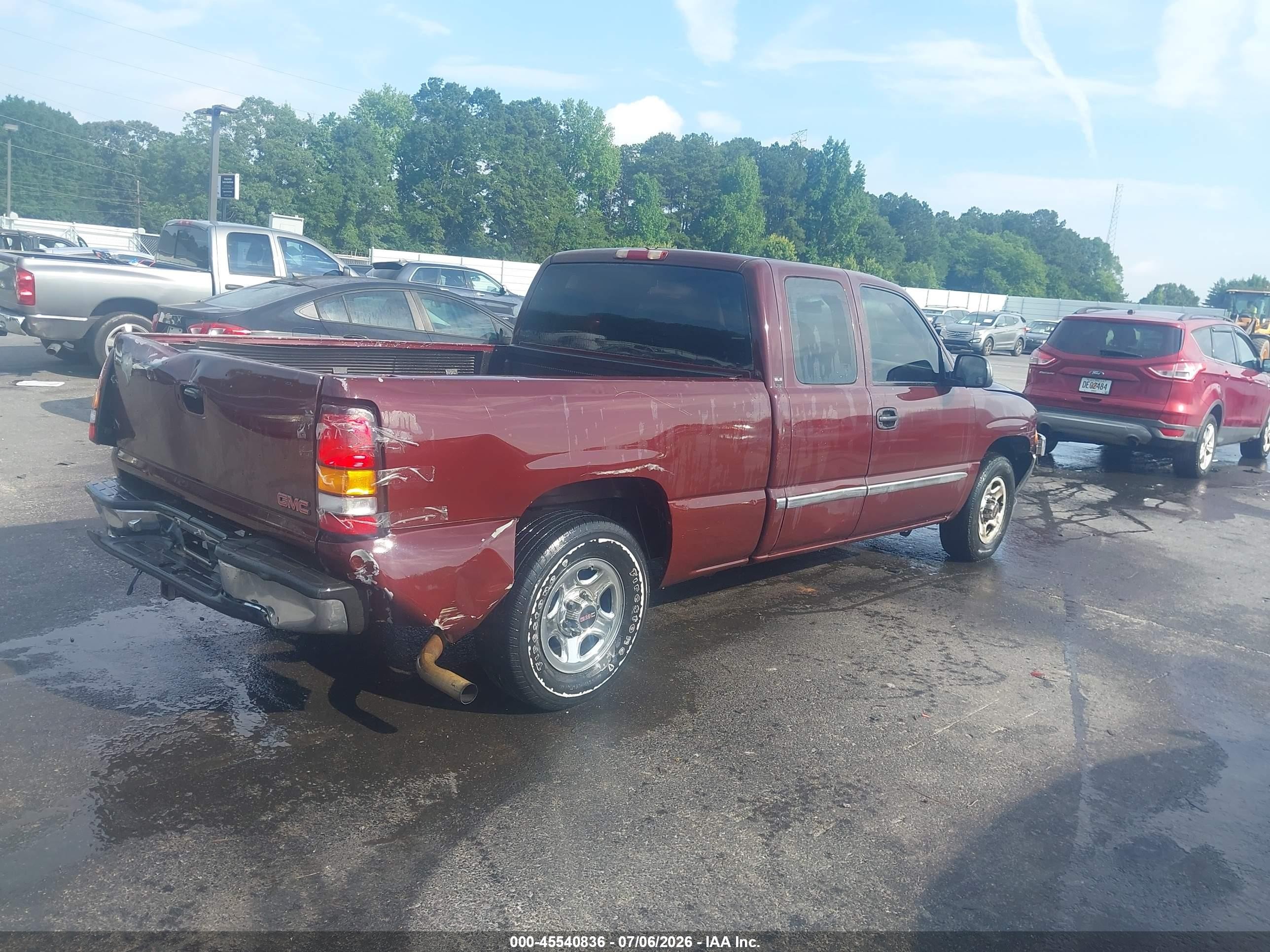 2001 Gmc Sierra 1500 Sle Burgundy vin: 2GTEC19V711153806