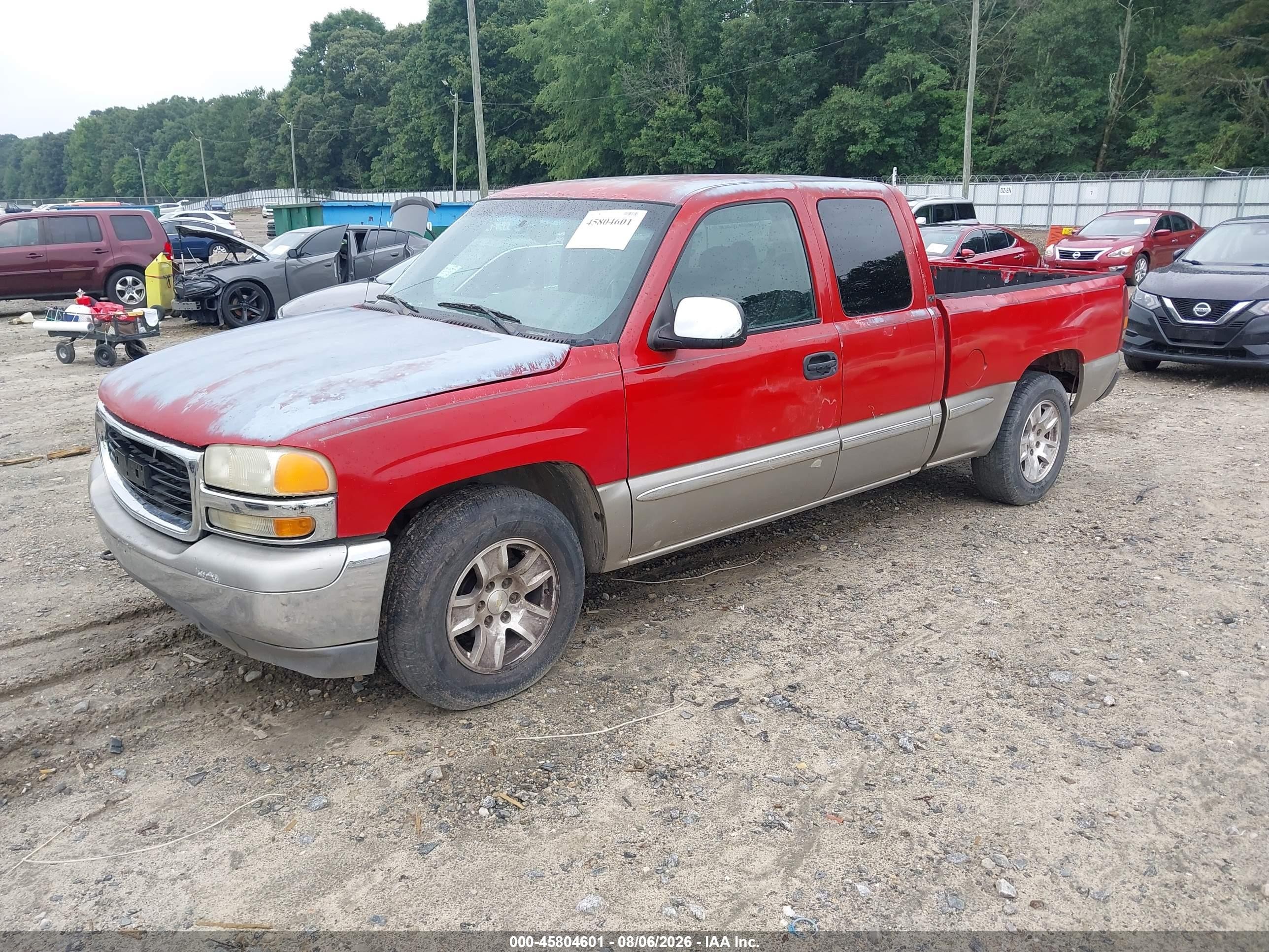 2002 Gmc Sierra 1500 Sle Red vin: 2GTEC19V721152964