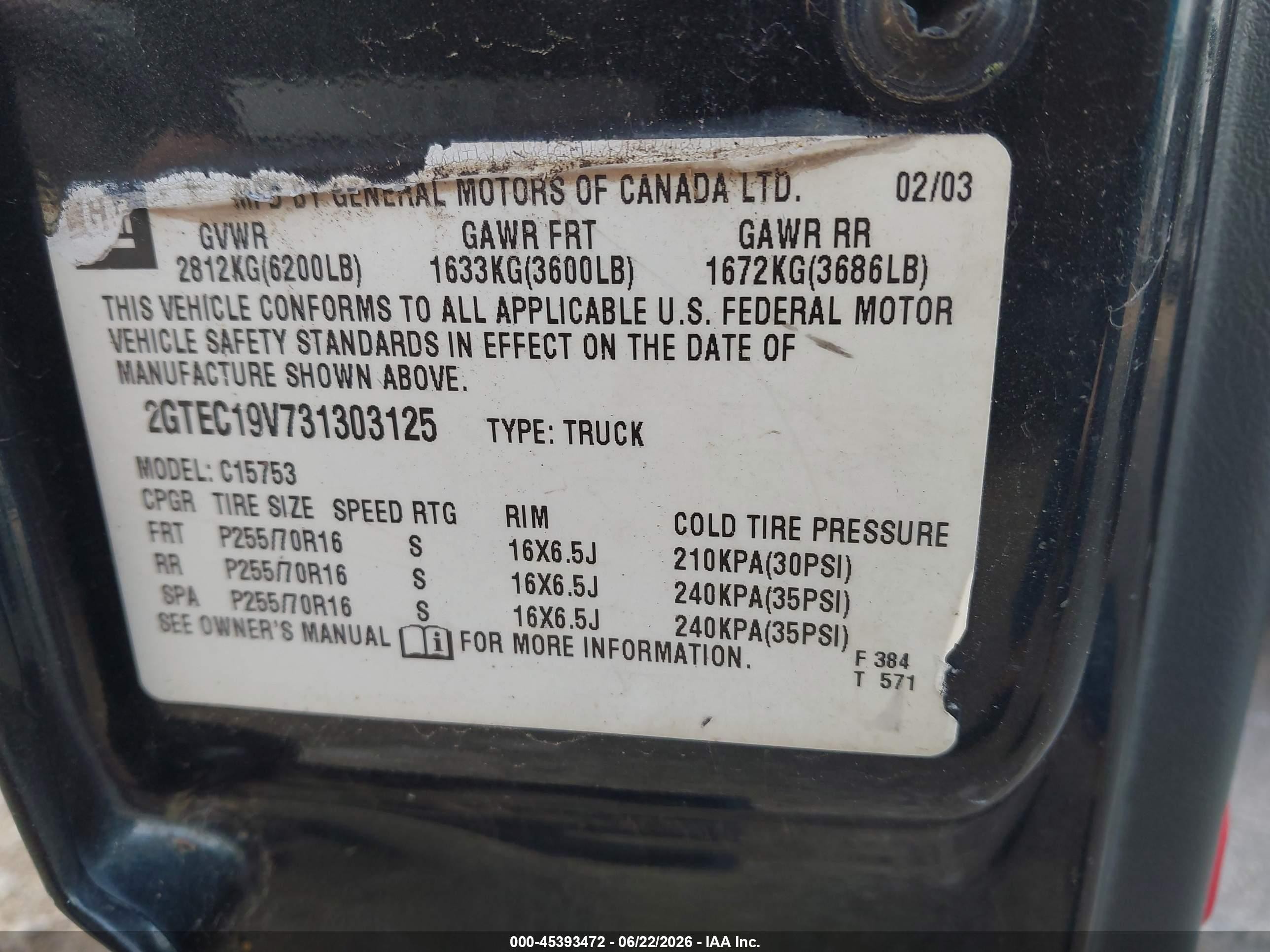 2003 Gmc Sierra 1500 Sle Серый vin: 2GTEC19V731303125