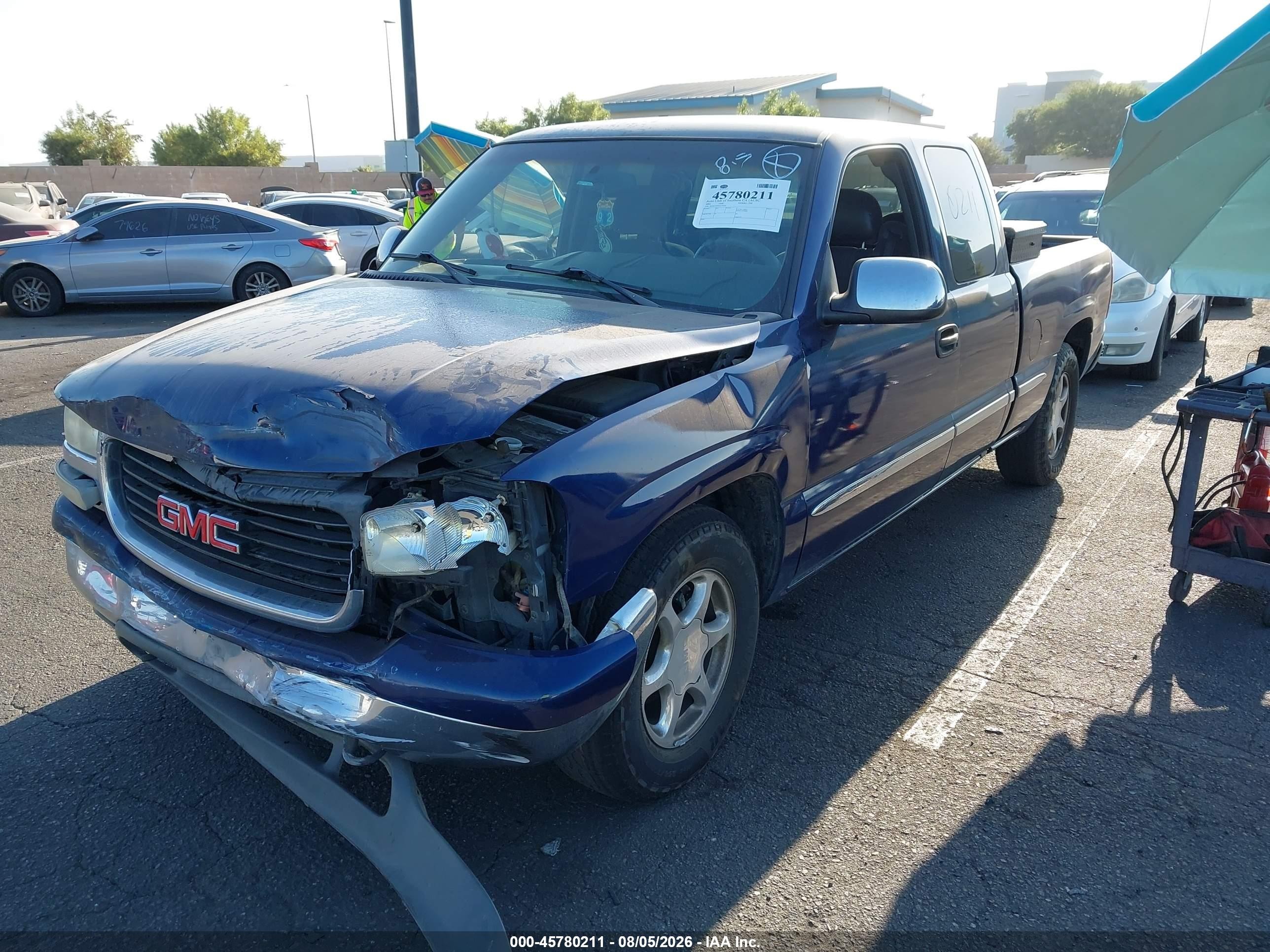 2002 Gmc Sierra 1500 Sle Blue vin: 2GTEC19VX21177230