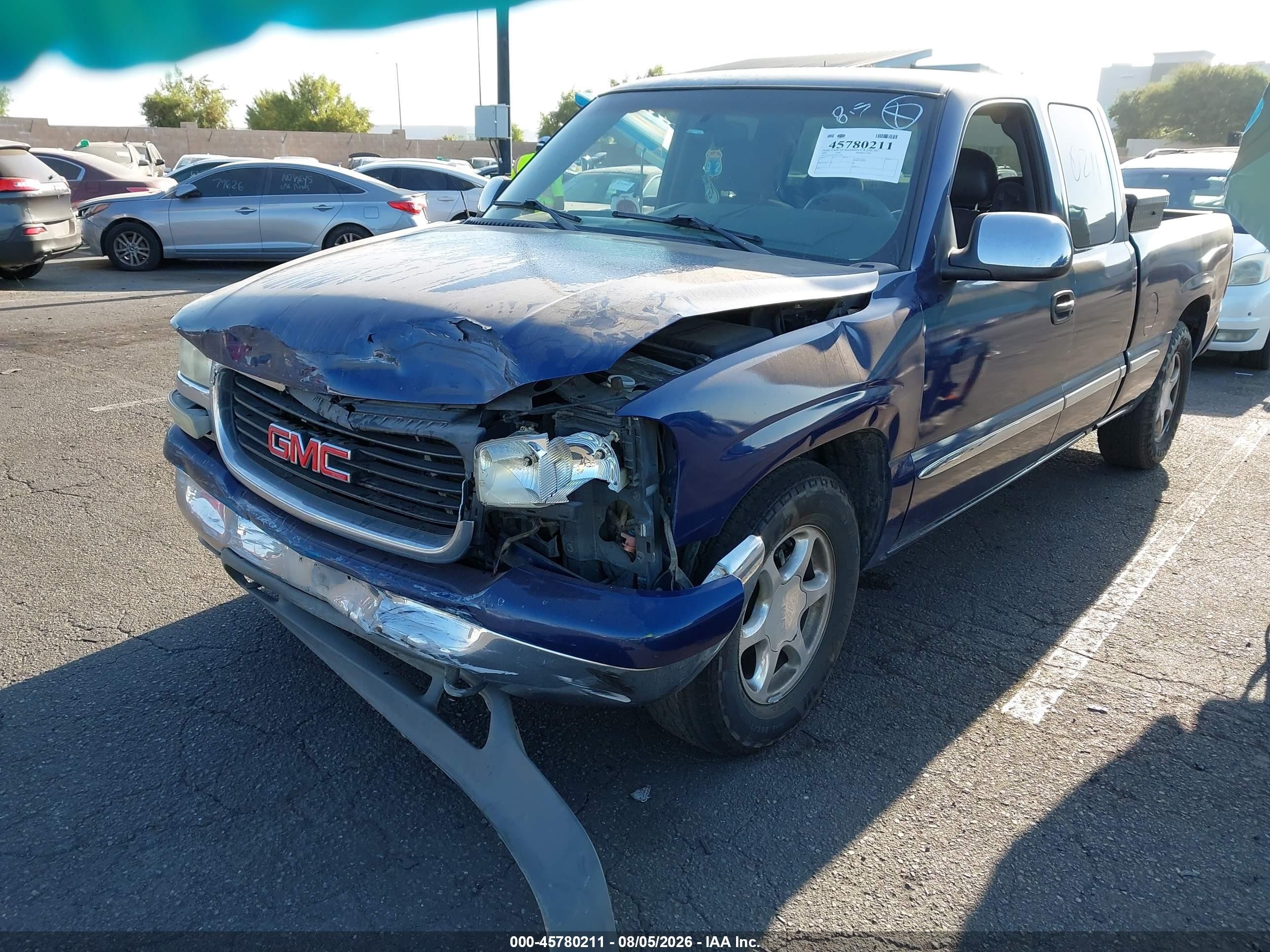 2002 Gmc Sierra 1500 Sle Blue vin: 2GTEC19VX21177230