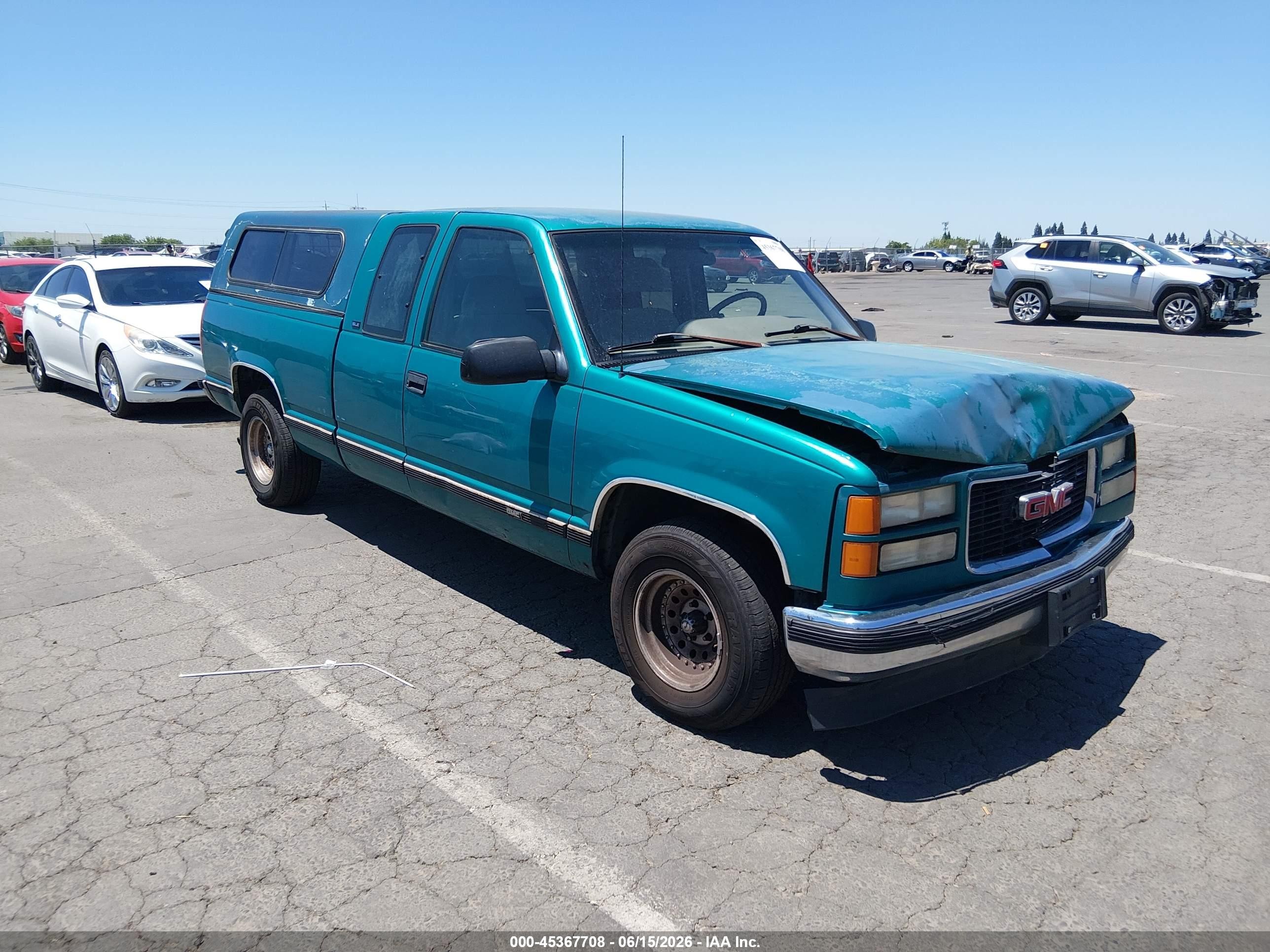 1996 Gmc Sierra C1500 Green vin: 2GTEC19W2T1513561
