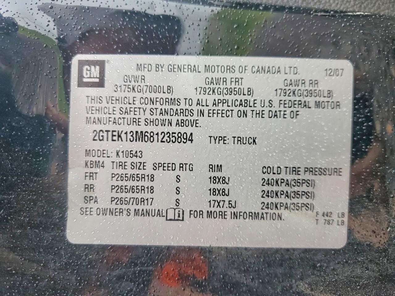 2008 Gmc Sierra K1500 Black vin: 2GTEK13M681235894