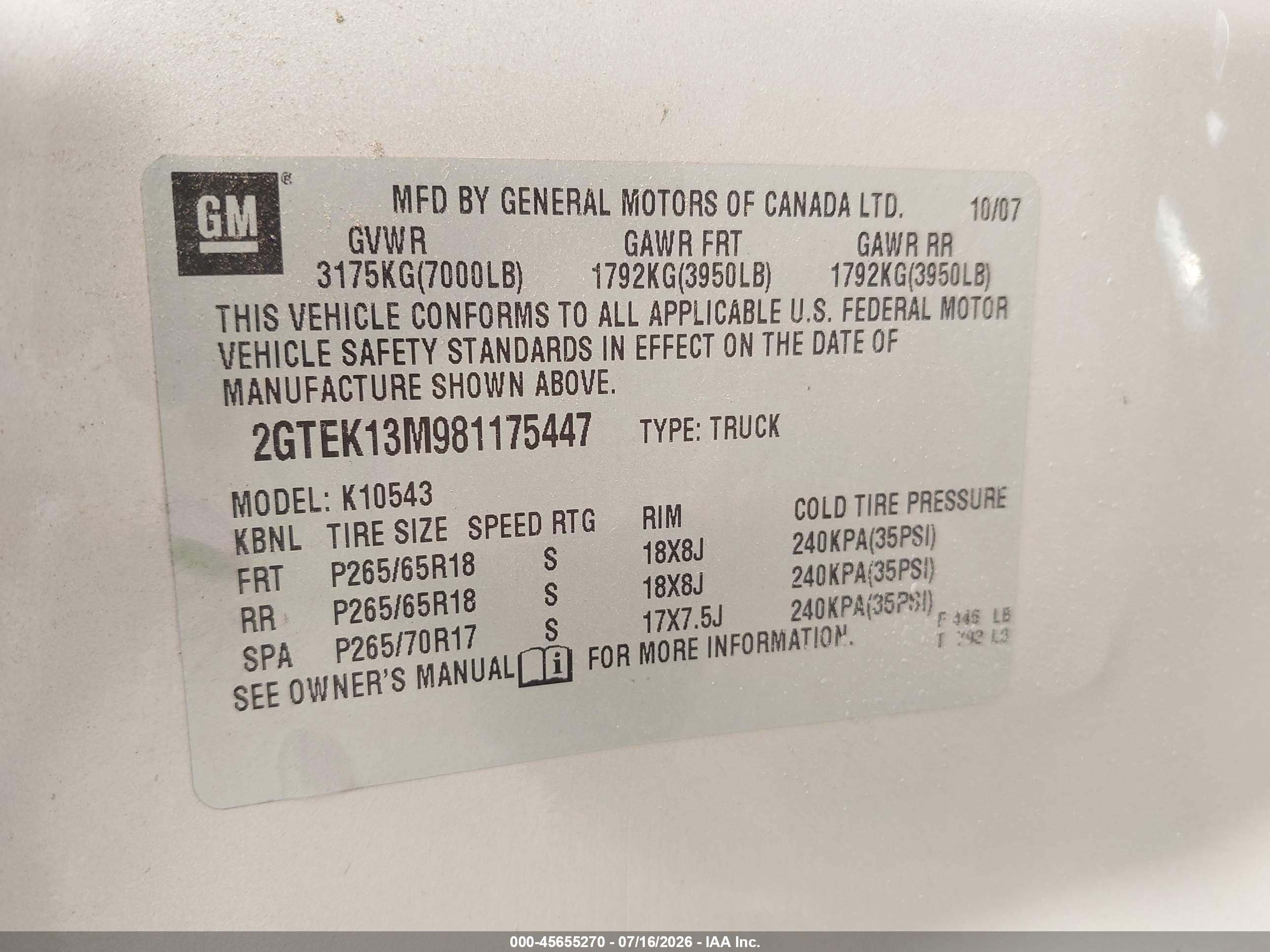2008 Gmc Sierra 1500 Sle2 Gold vin: 2GTEK13M981175447