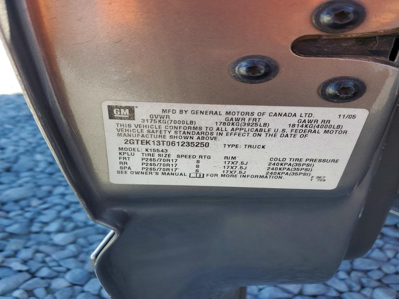 2006 Gmc New Sierra K1500 Gray vin: 2GTEK13T061235250