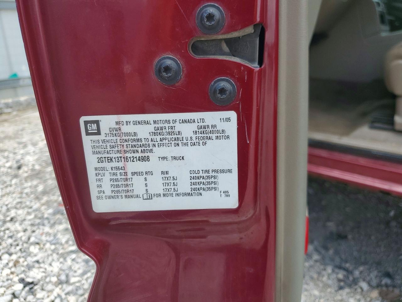 2006 Gmc New Sierra K1500 Красный vin: 2GTEK13T161214908