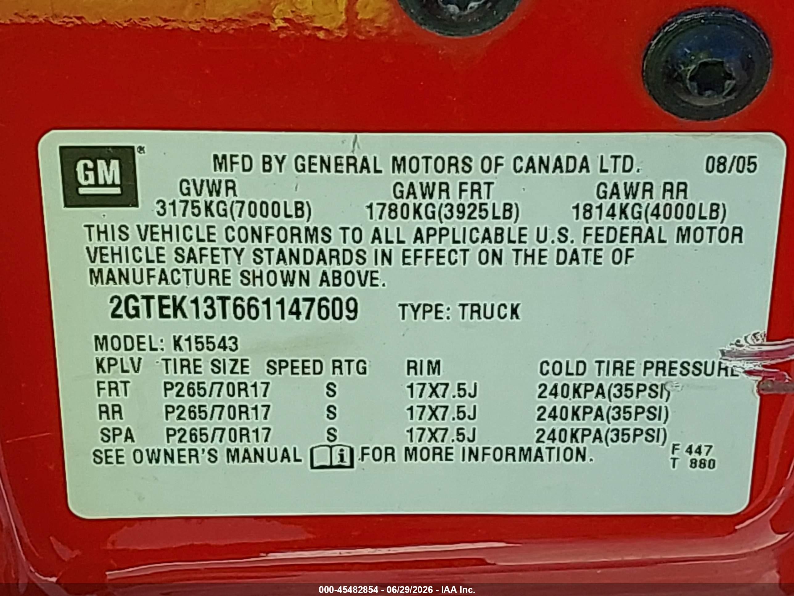 2006 Gmc Sierra 1500 Slt Red vin: 2GTEK13T661147609