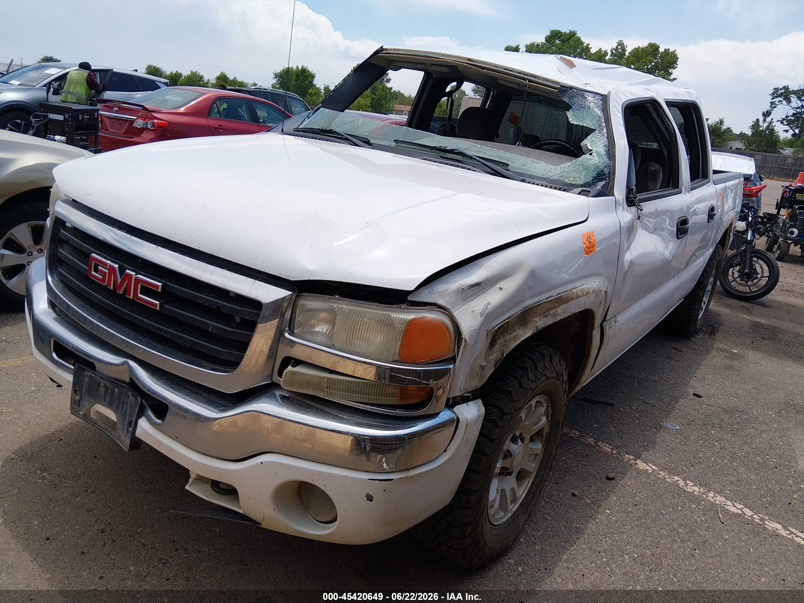 2006 Gmc Sierra 1500 Sle1 Белый vin: 2GTEK13T761137767