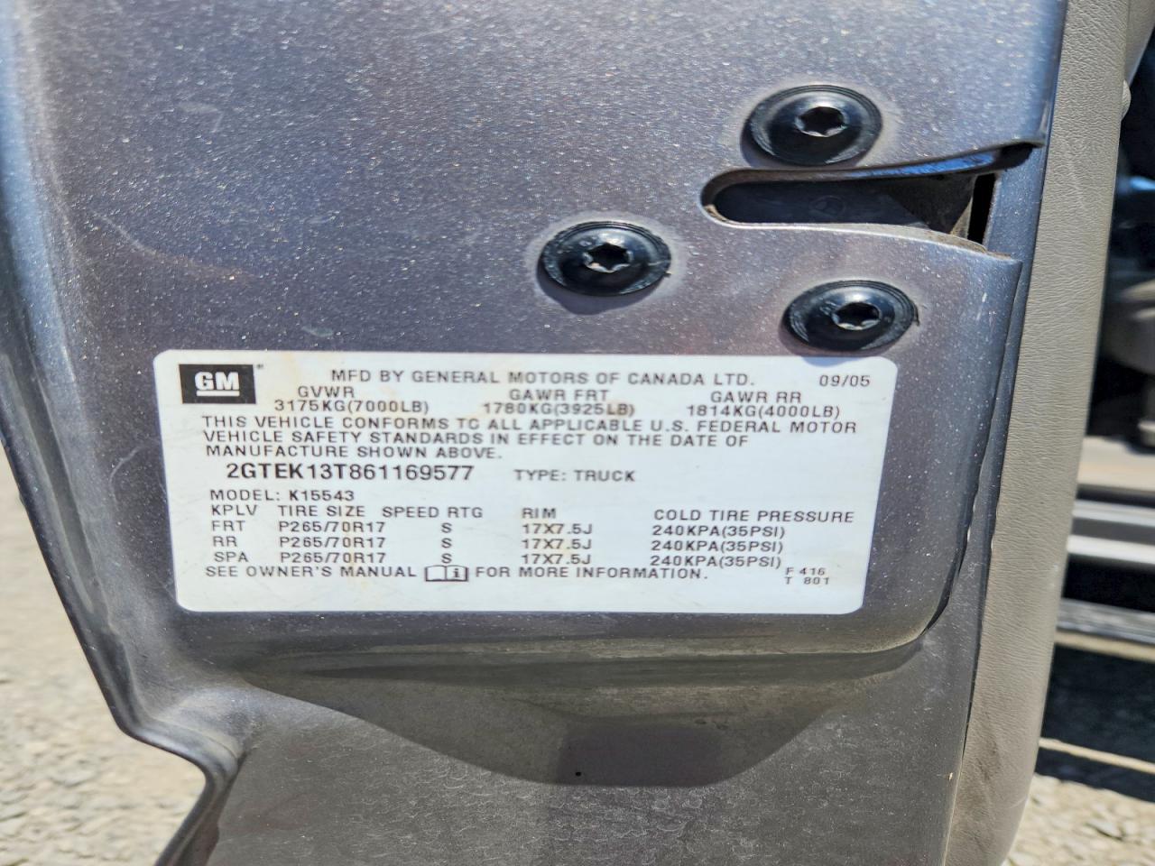 2006 Gmc New Sierra K1500 Silver vin: 2GTEK13T861169577