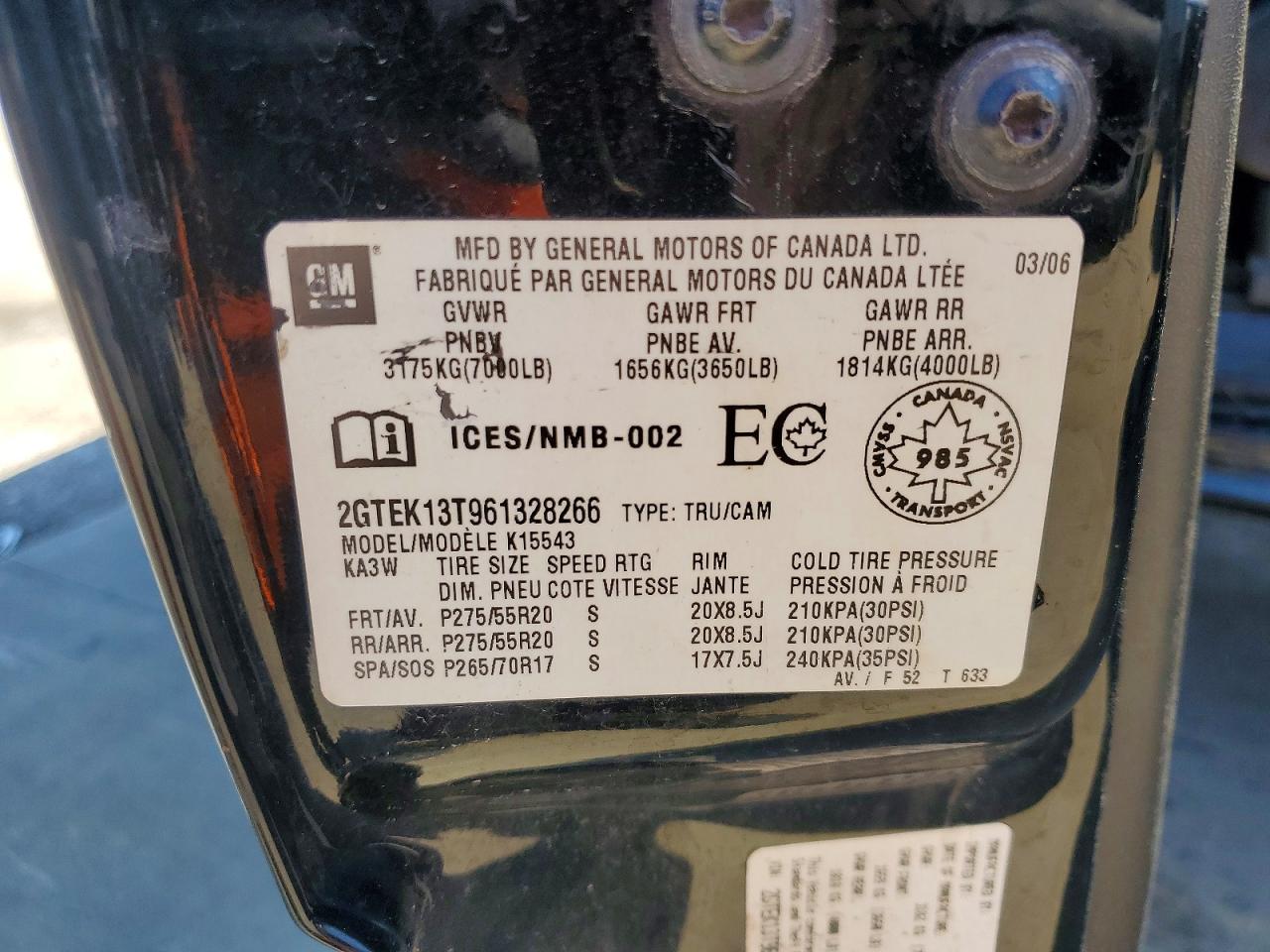 2006 Gmc New Sierra K1500 Черный vin: 2GTEK13T961328266