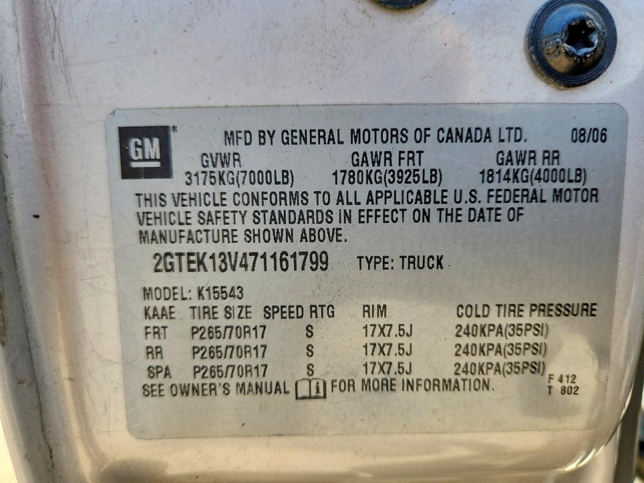 2007 Gmc New Sierra K1500 Серебряный vin: 2GTEK13V471161799