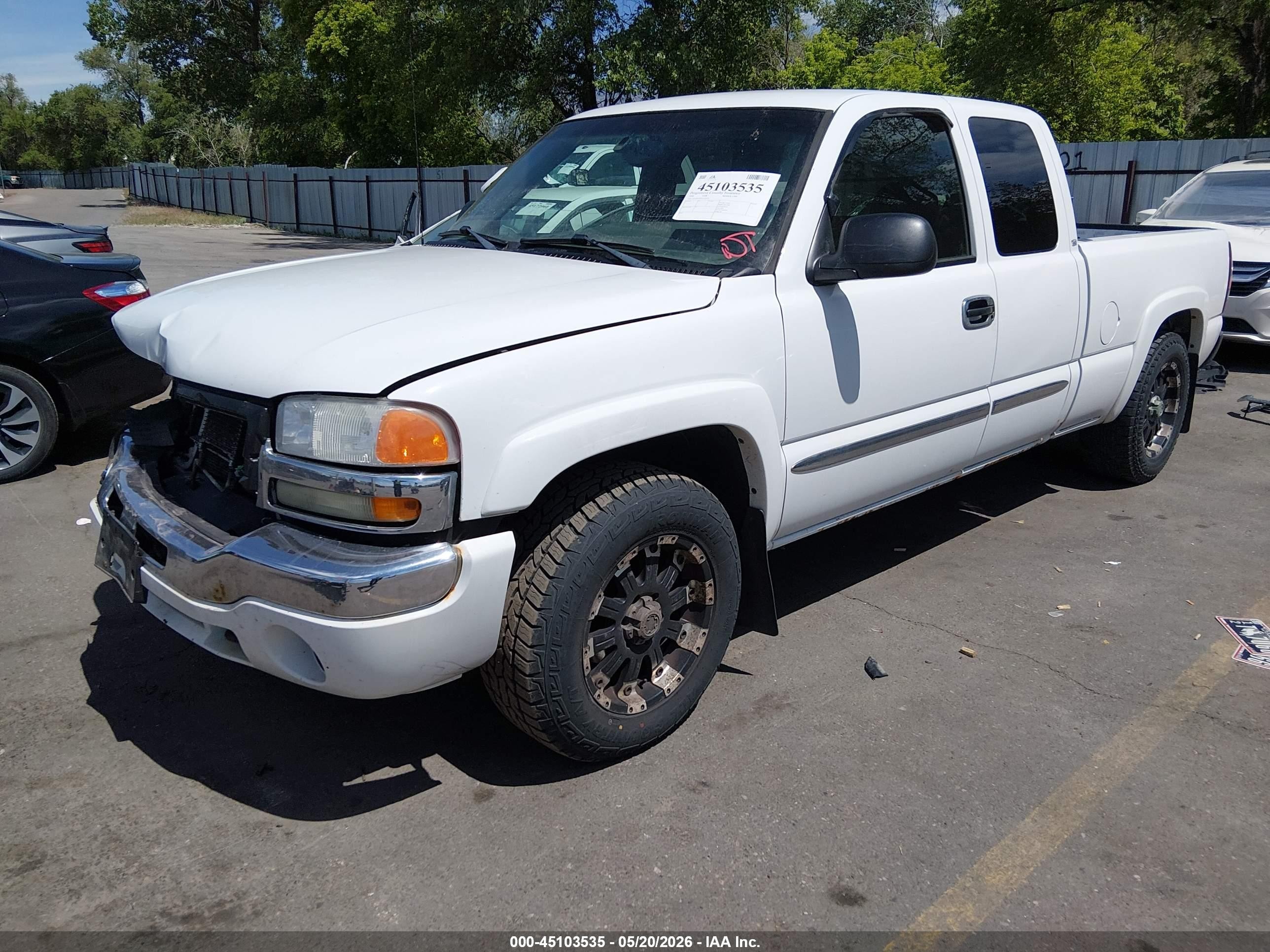 2006 Gmc Sierra 1500 Sle1 Белый vin: 2GTEK19B261326079