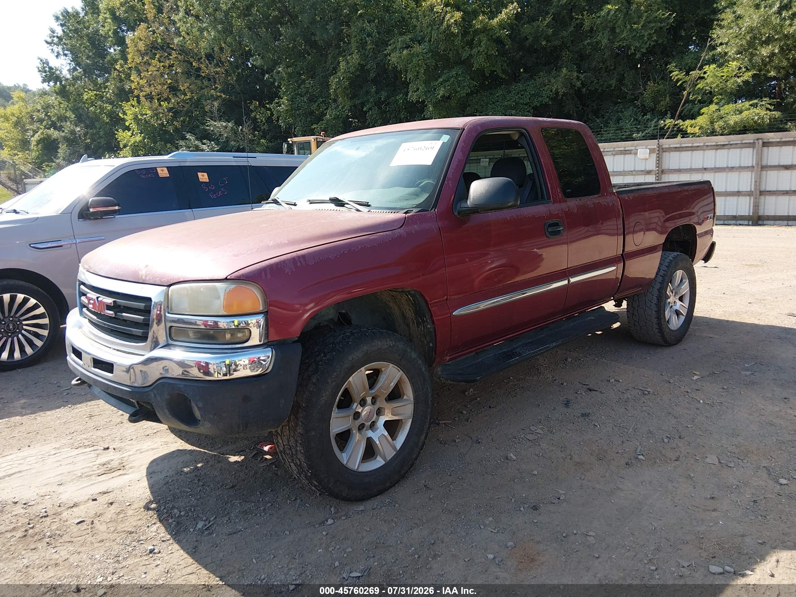 2005 Gmc Sierra 1500 Sle Maroon vin: 2GTEK19B351264531