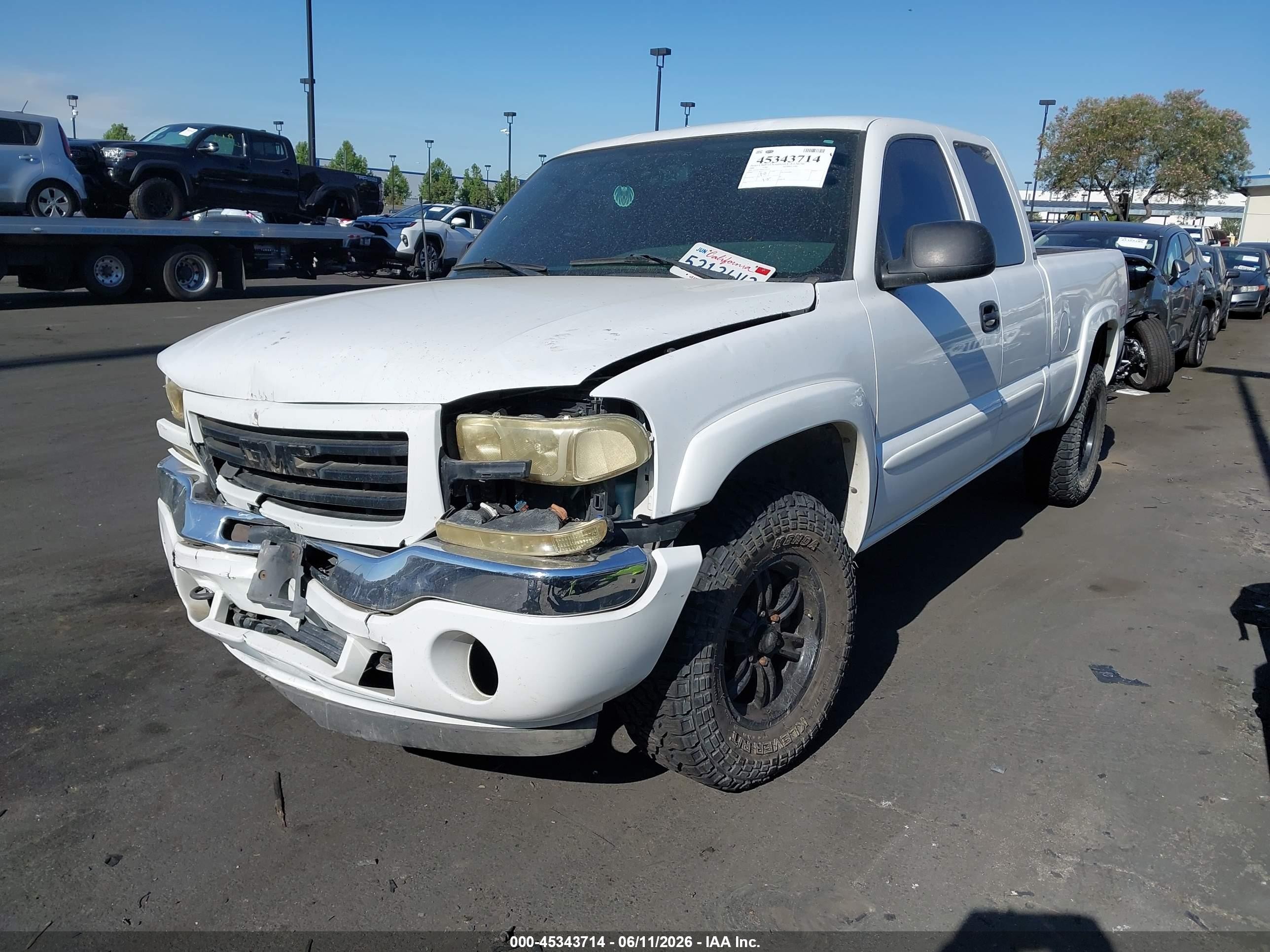 2006 Gmc Sierra 1500 Sle1 White vin: 2GTEK19B661234733