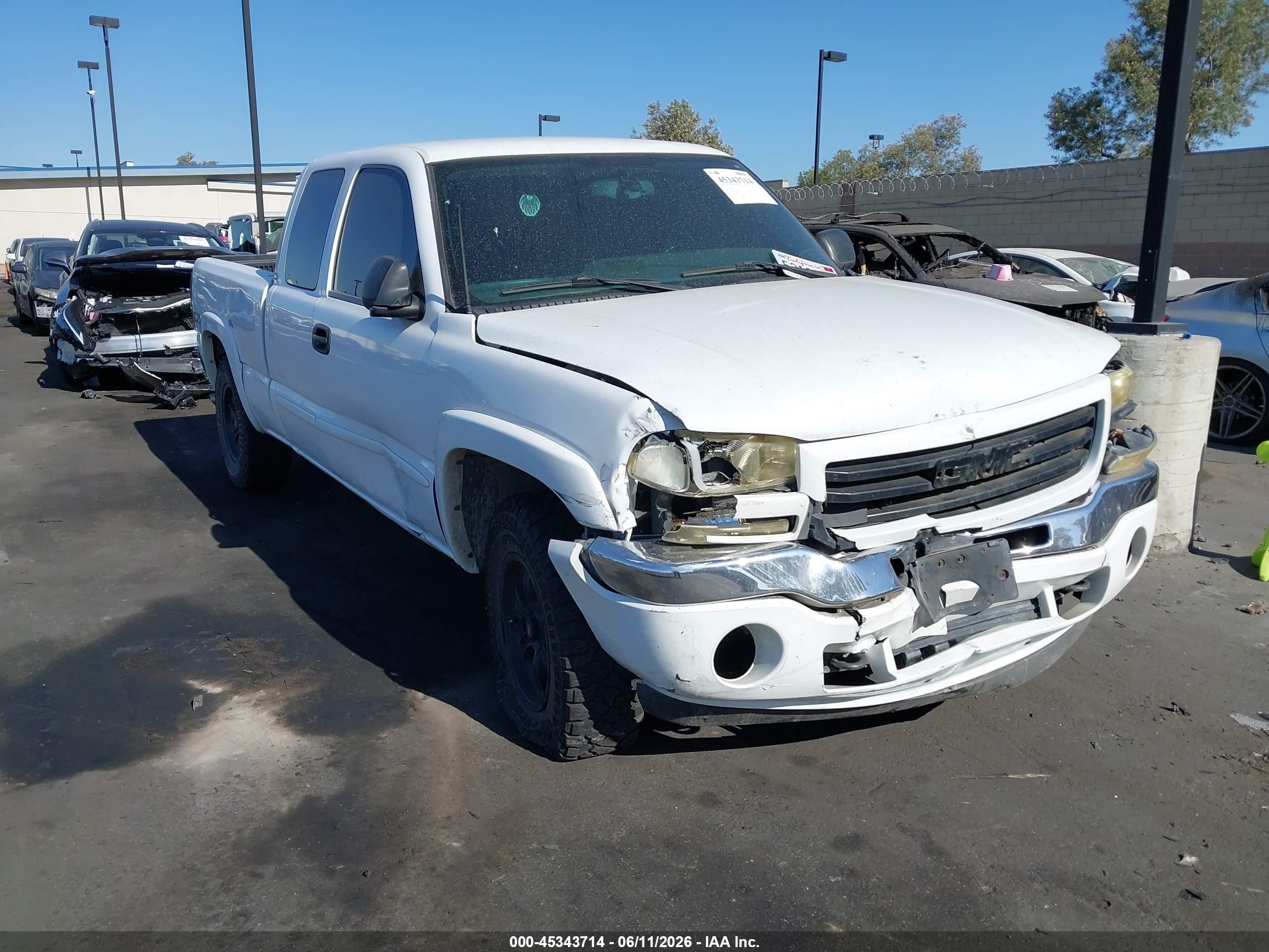 2006 Gmc Sierra 1500 Sle1 White vin: 2GTEK19B661234733