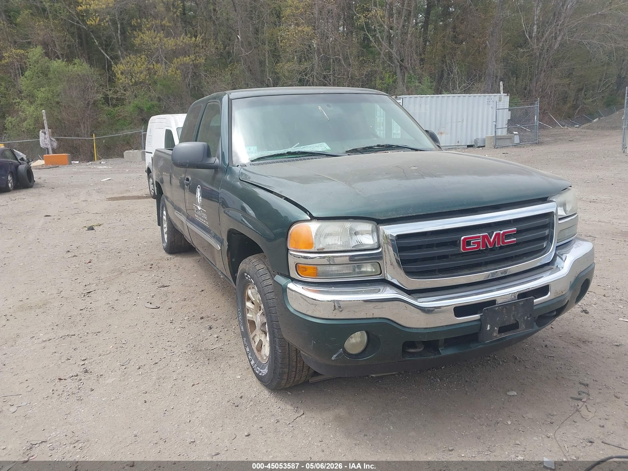 2005 Gmc Sierra 1500 Sle Green vin: 2GTEK19BX51176396