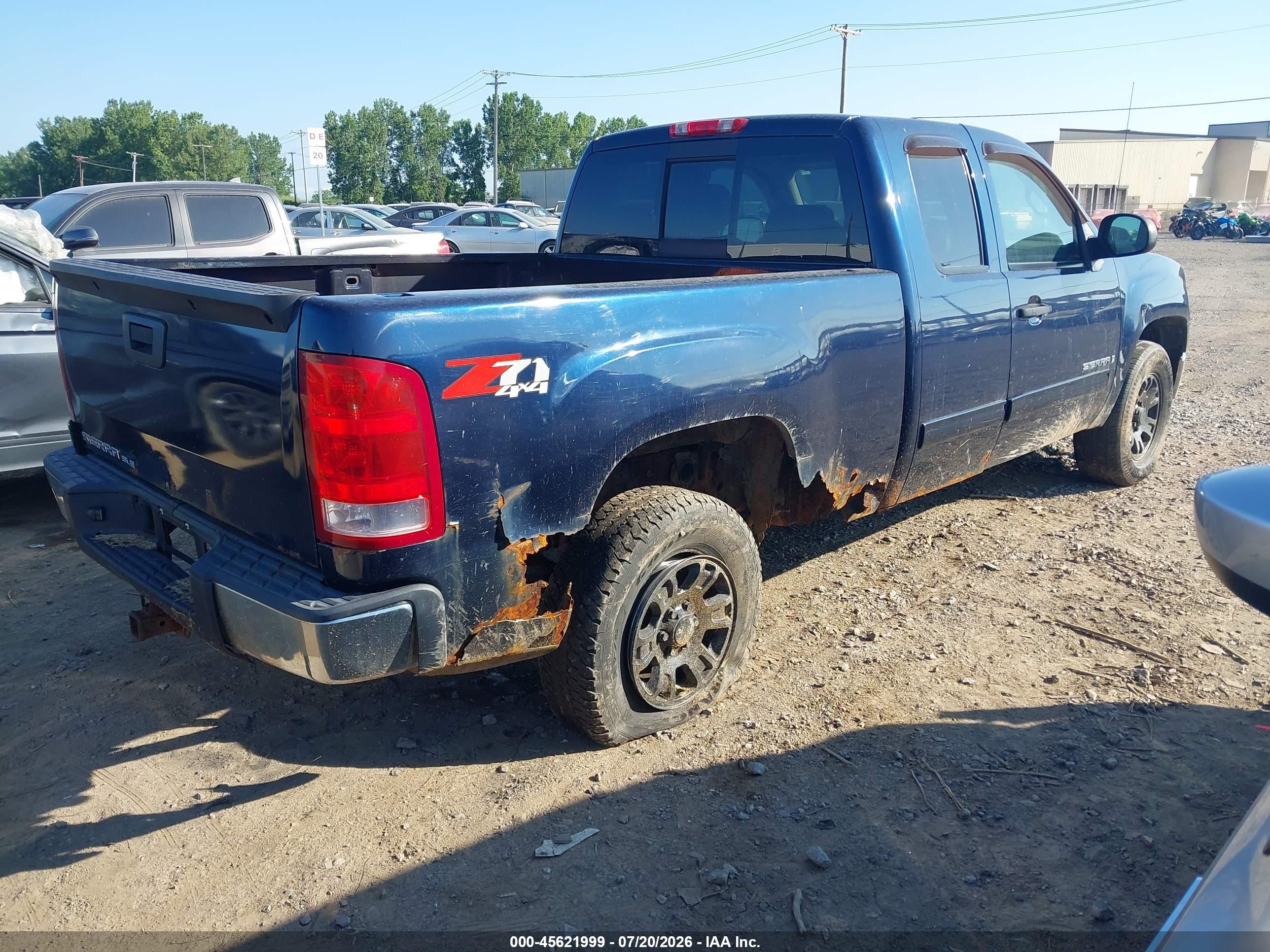2008 Gmc Sierra 1500 Sle1 Dark Blue vin: 2GTEK19J181308067