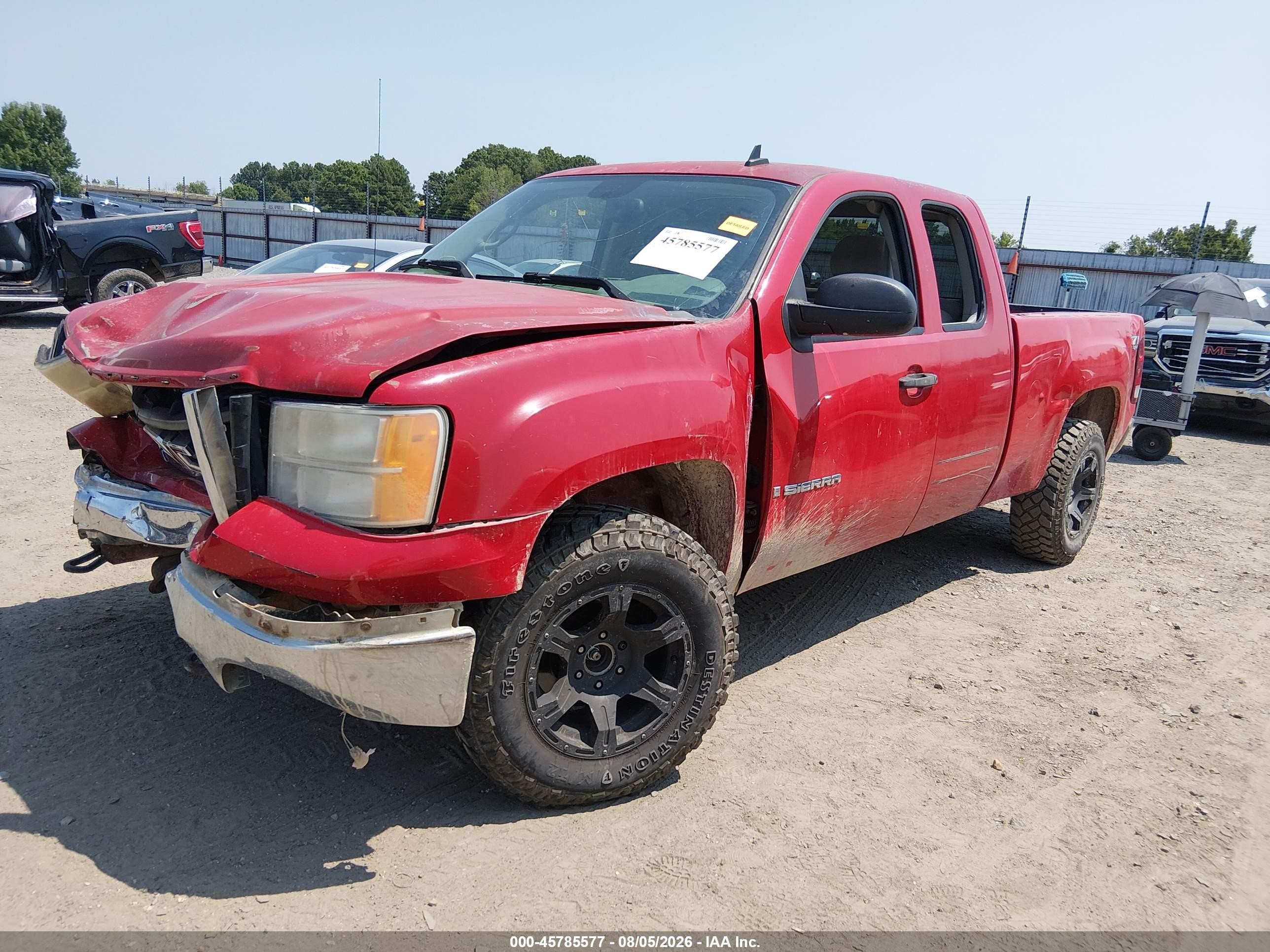 2008 Gmc Sierra 1500 Sle1 Red vin: 2GTEK19J281243455