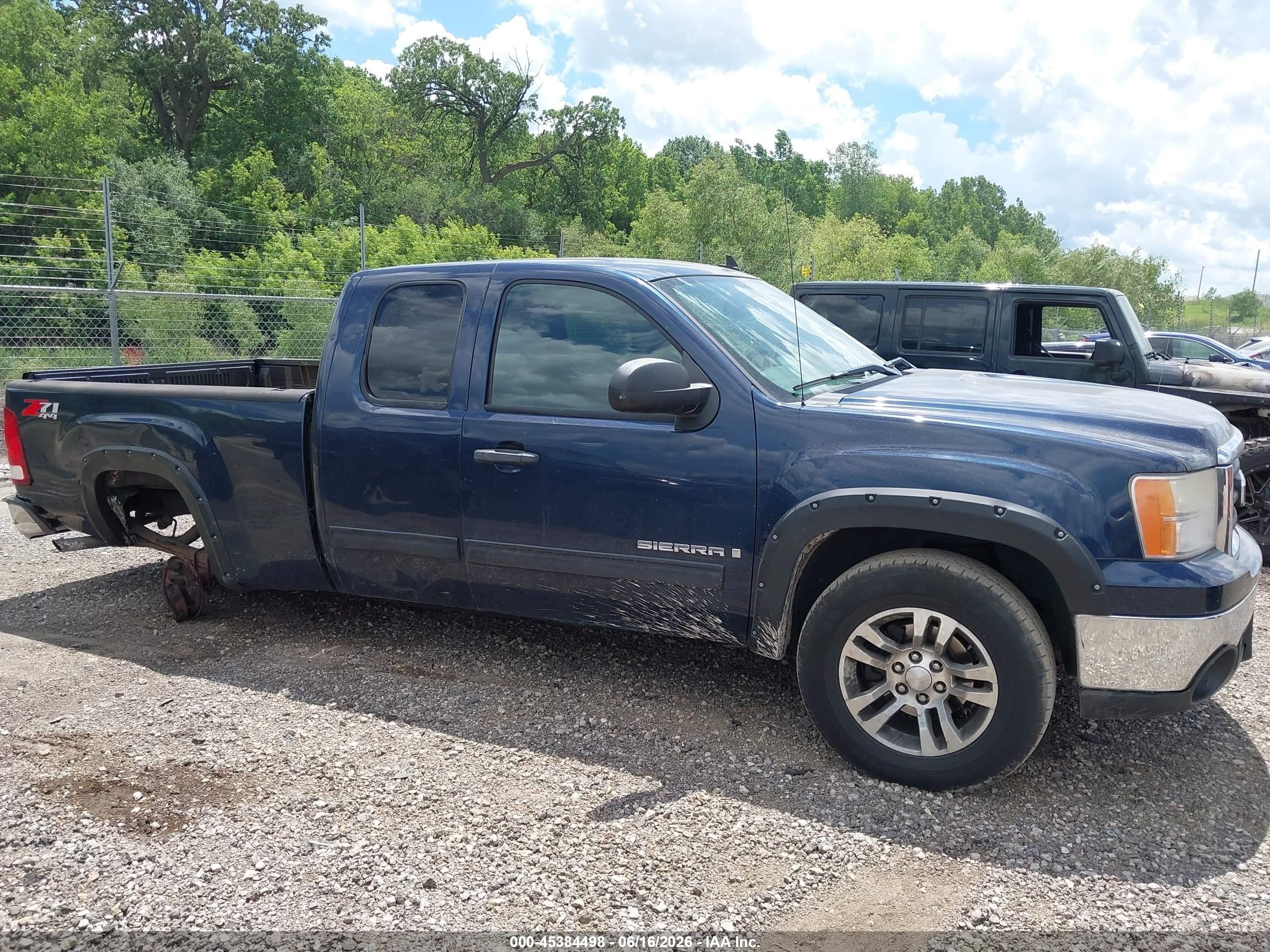 2008 Gmc Sierra 1500 Sle1 Blue vin: 2GTEK19J381215308