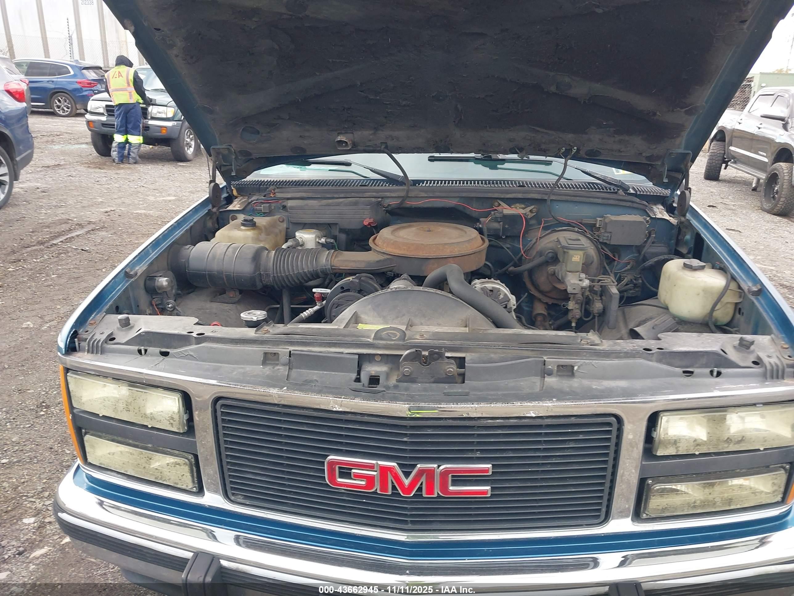 1992 Gmc Sierra K1500 Зеленый vin: 2GTEK19K0N1505736