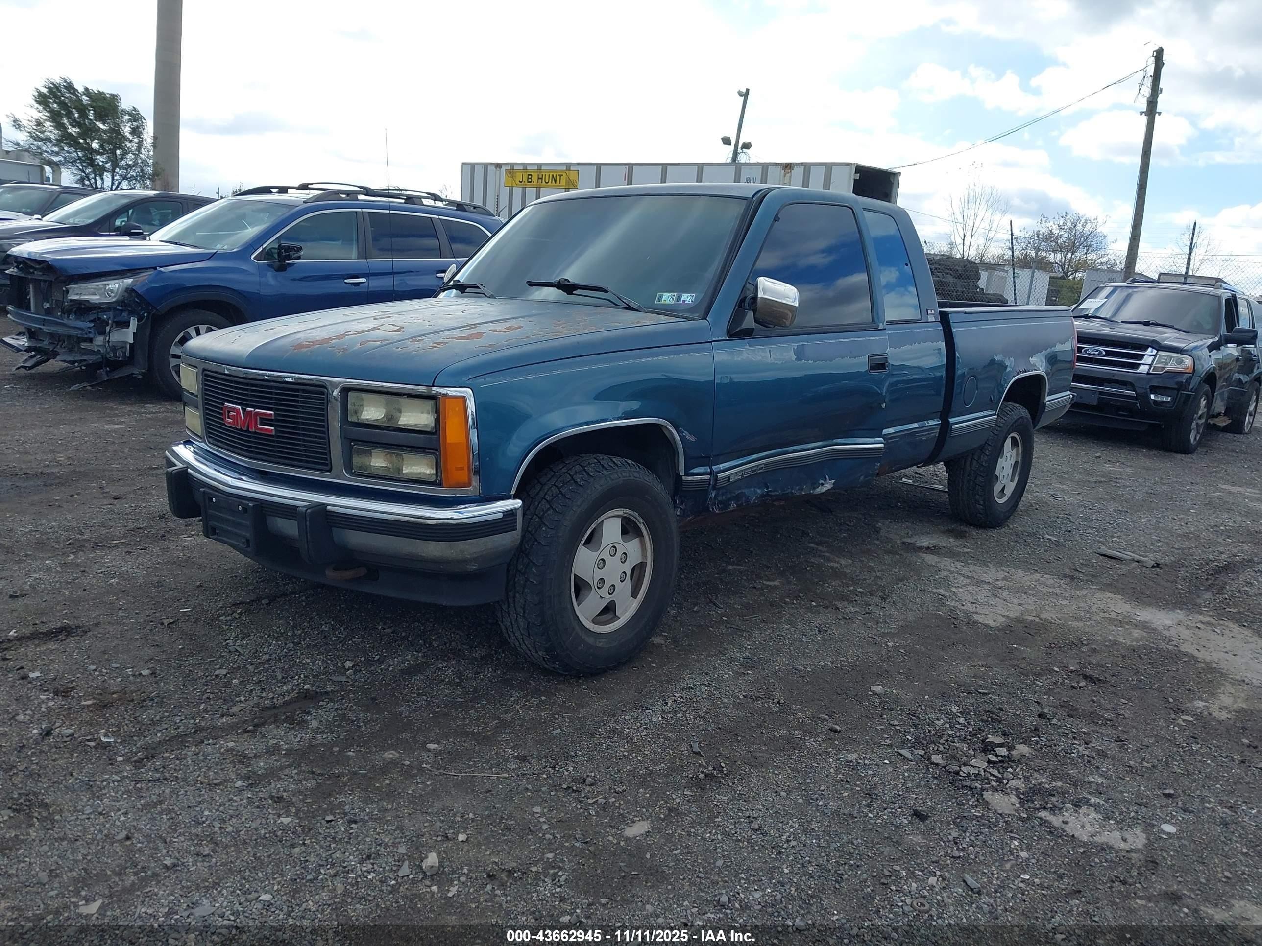 1992 Gmc Sierra K1500 Зеленый vin: 2GTEK19K0N1505736