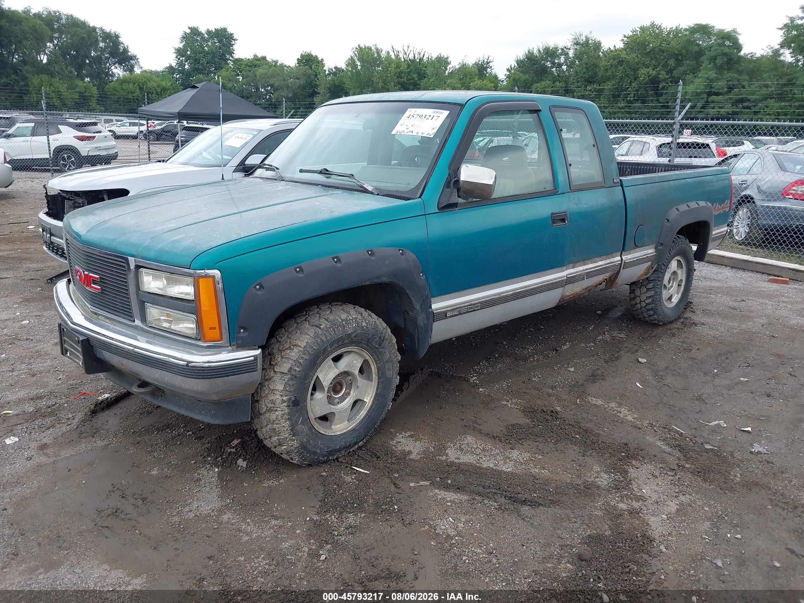 1993 Gmc Sierra K1500 Green vin: 2GTEK19K1P1561851