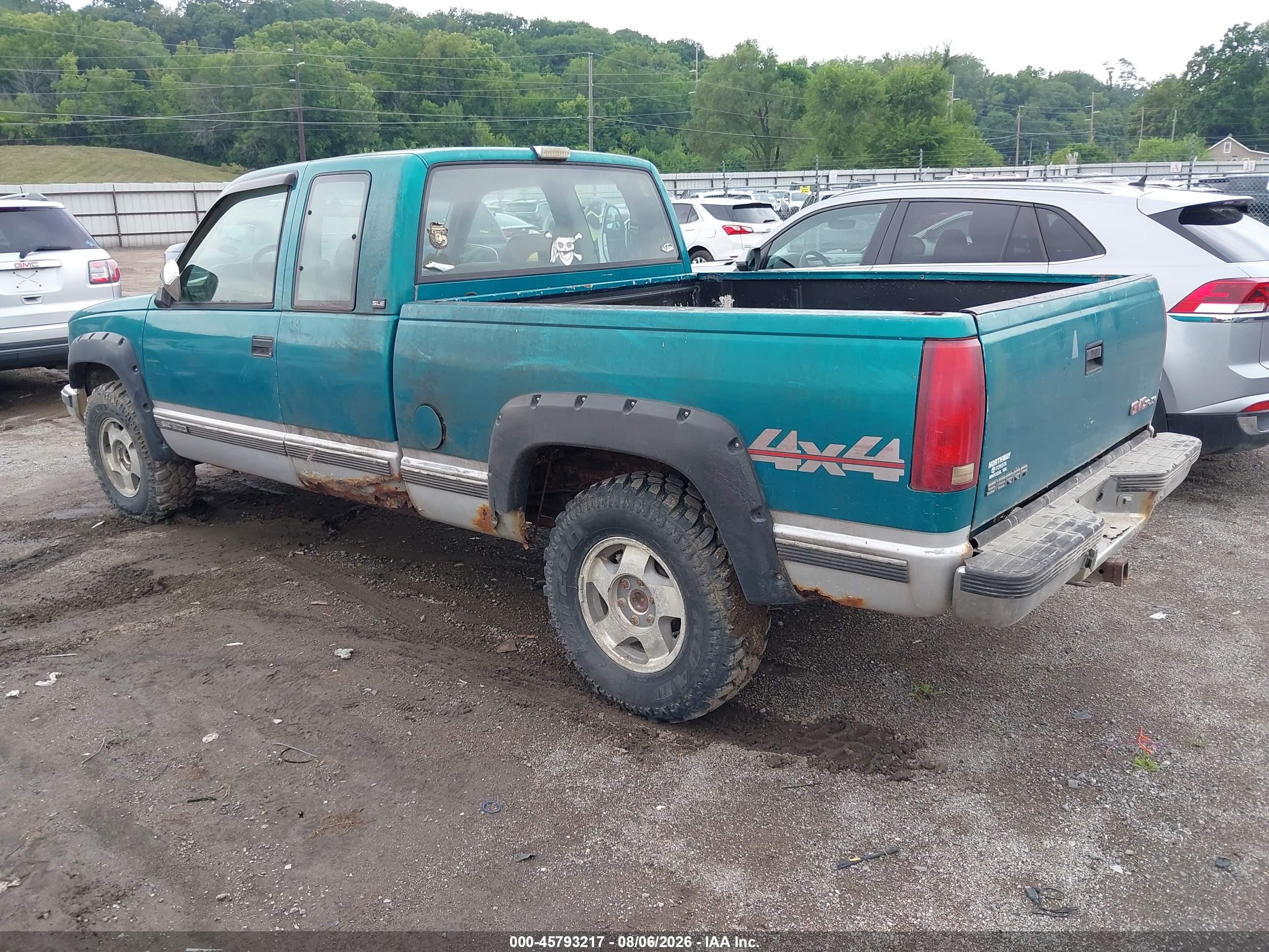 1993 Gmc Sierra K1500 Green vin: 2GTEK19K1P1561851