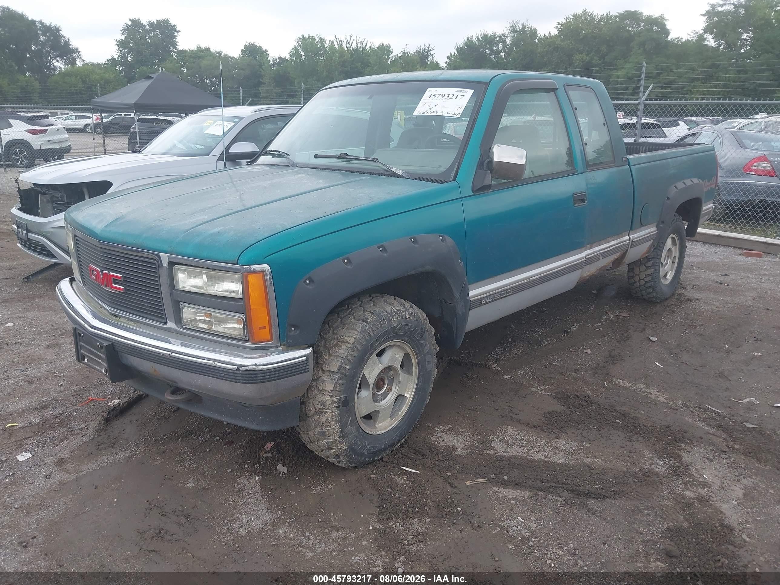 1993 Gmc Sierra K1500 Green vin: 2GTEK19K1P1561851