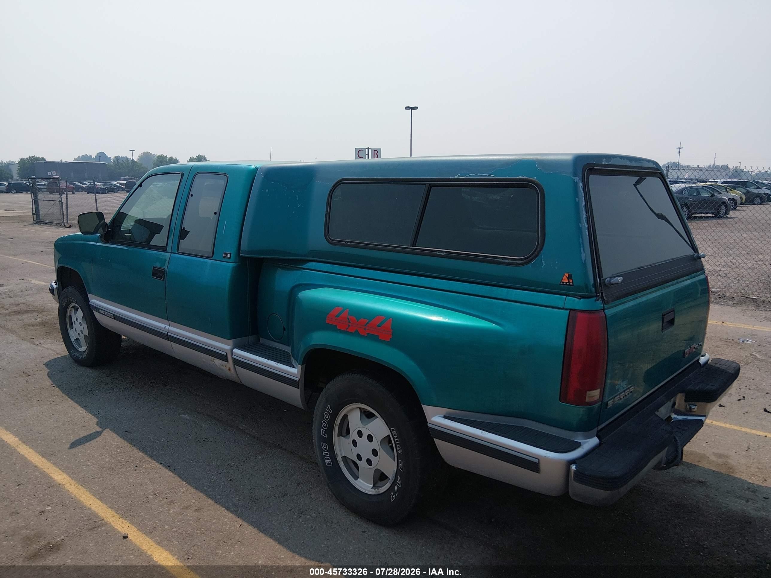1993 Gmc Sierra K1500 Green vin: 2GTEK19K6P1531390