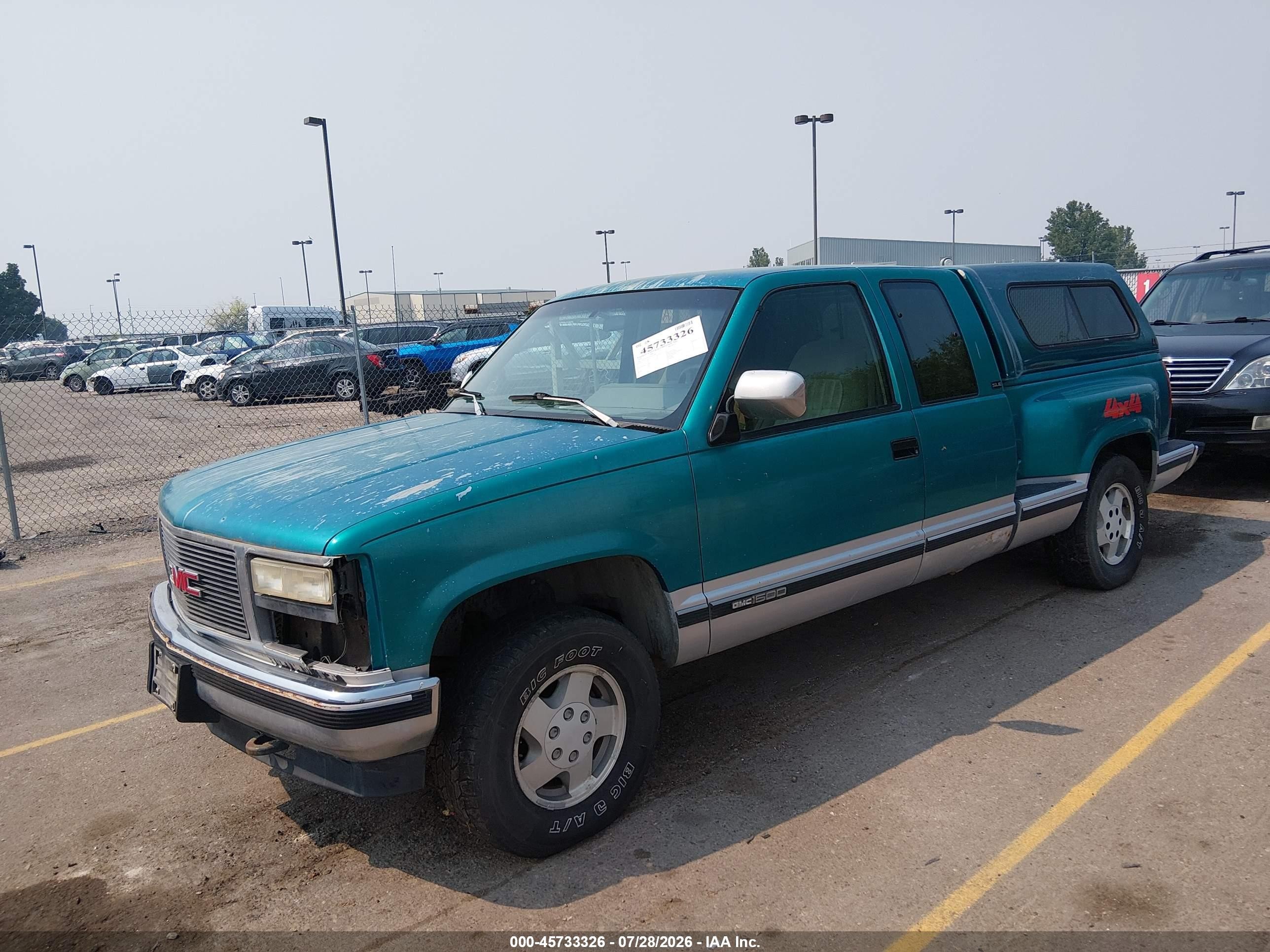 1993 Gmc Sierra K1500 Green vin: 2GTEK19K6P1531390