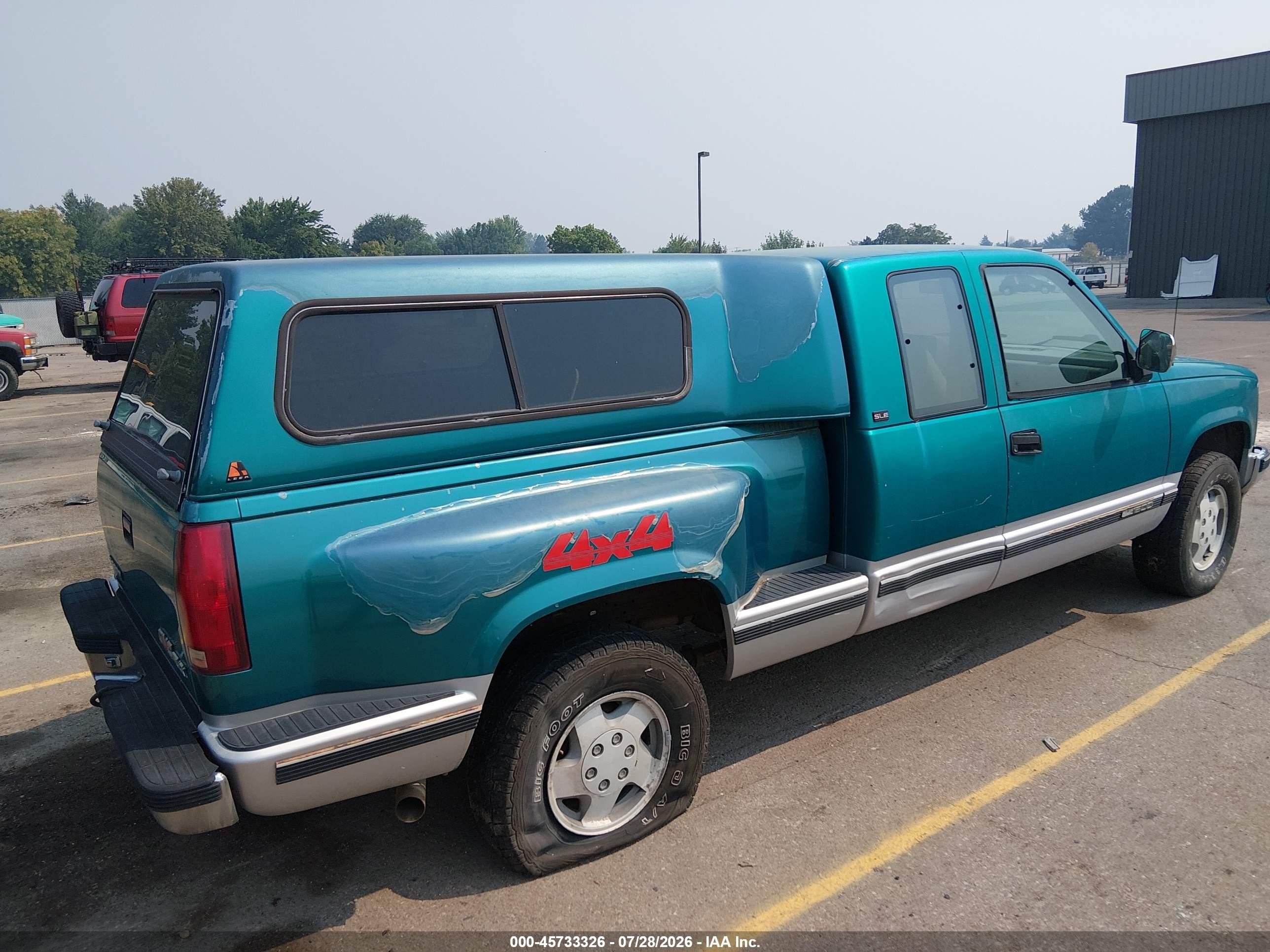 1993 Gmc Sierra K1500 Green vin: 2GTEK19K6P1531390