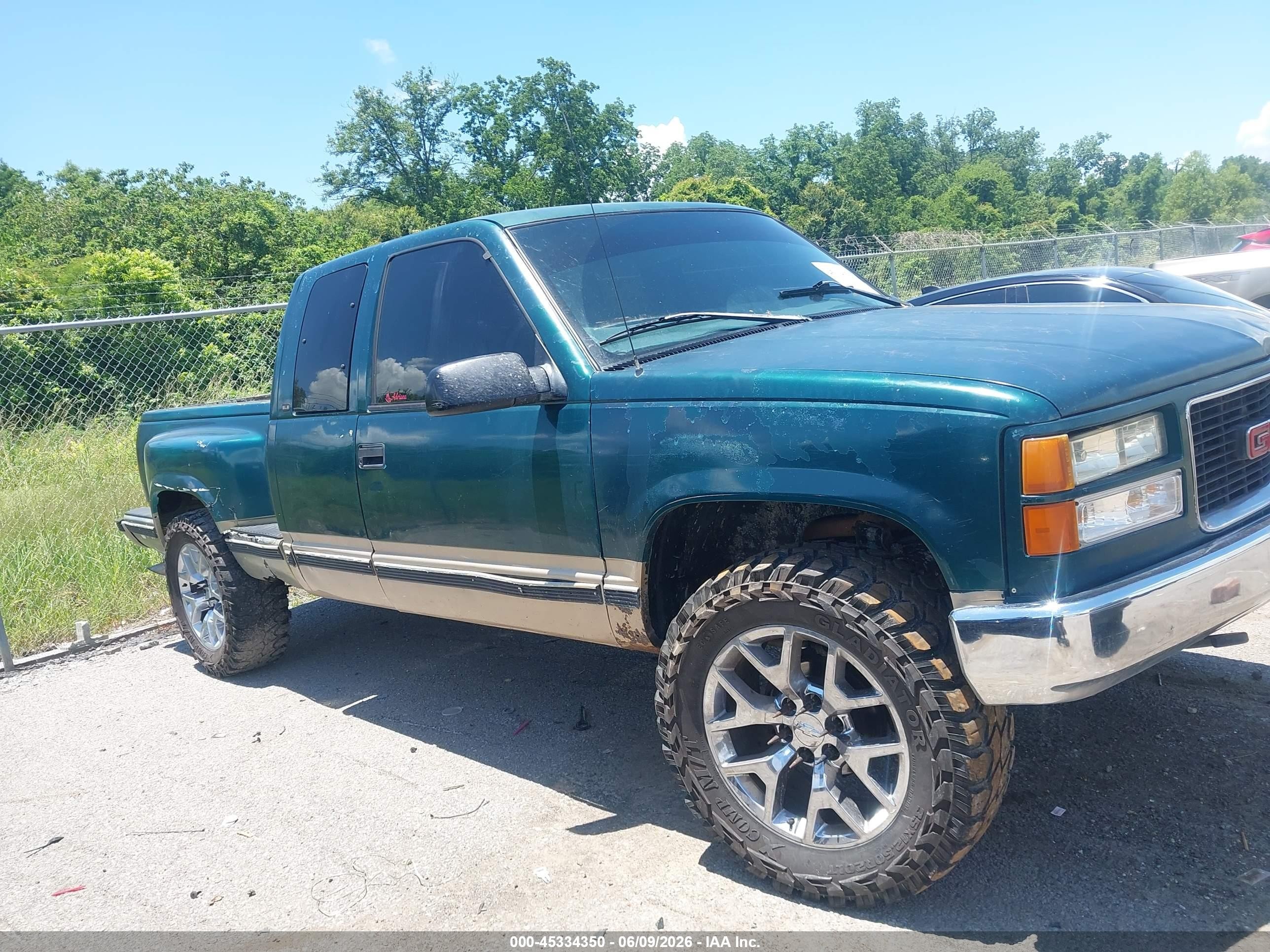 1998 Gmc Sierra 1500 Sl Wideside Green vin: 2GTEK19R0W1529436