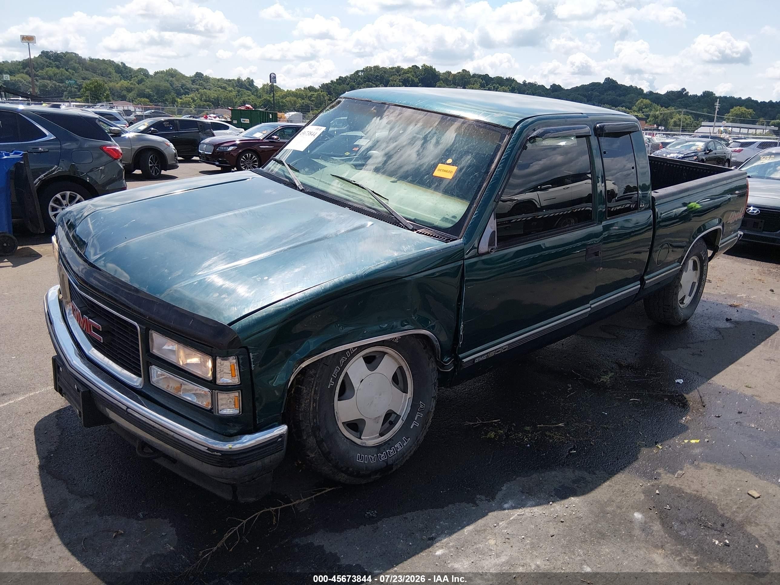 1998 Gmc Sierra 1500 Sl Wideside Green vin: 2GTEK19R2W1513304