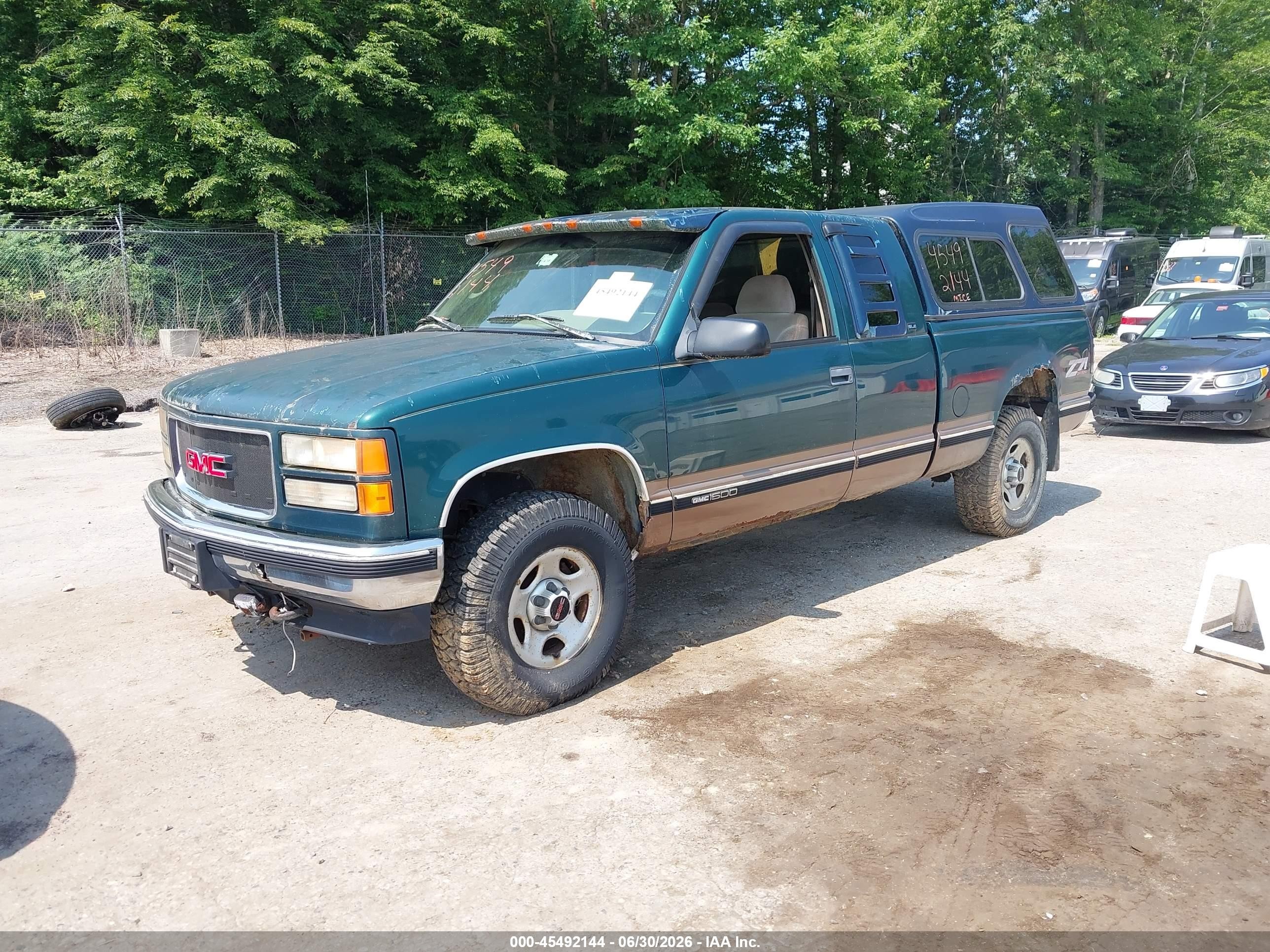 1996 Gmc Sierra K1500 Зеленый vin: 2GTEK19R7T1557813
