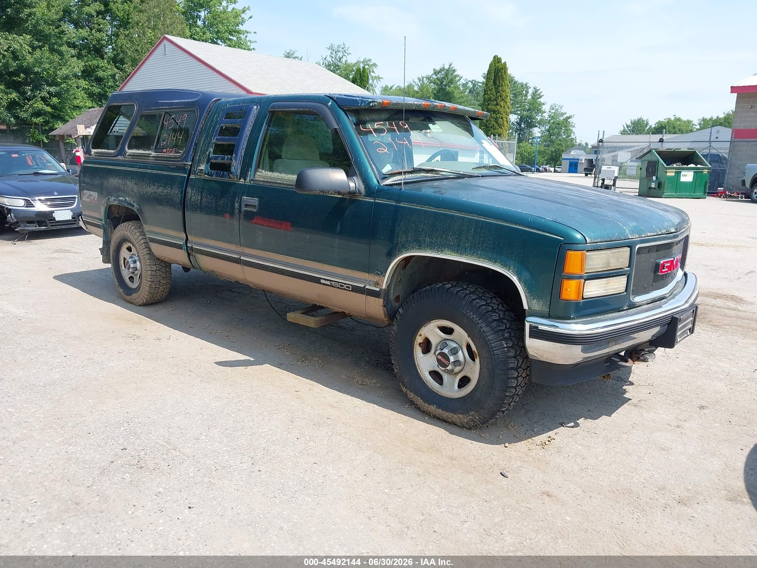 1996 Gmc Sierra K1500 Green vin: 2GTEK19R7T1557813