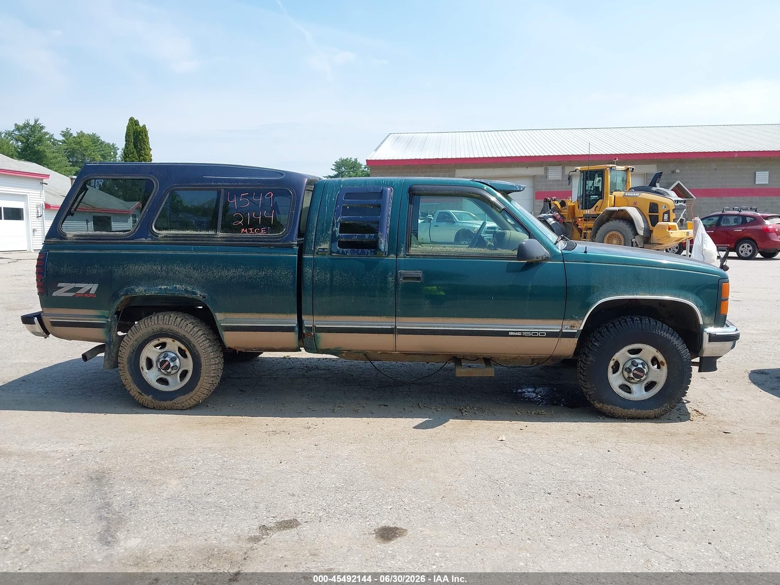 1996 Gmc Sierra K1500 Зеленый vin: 2GTEK19R7T1557813
