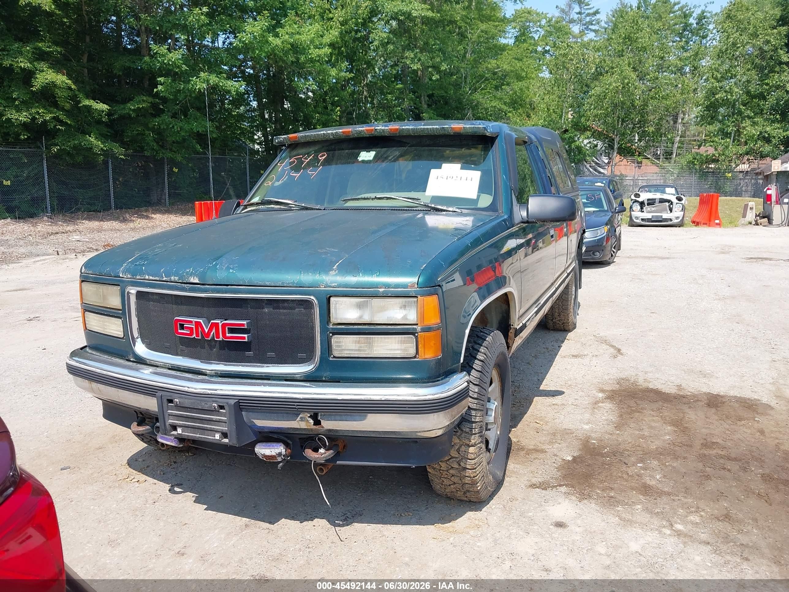 1996 Gmc Sierra K1500 Зеленый vin: 2GTEK19R7T1557813