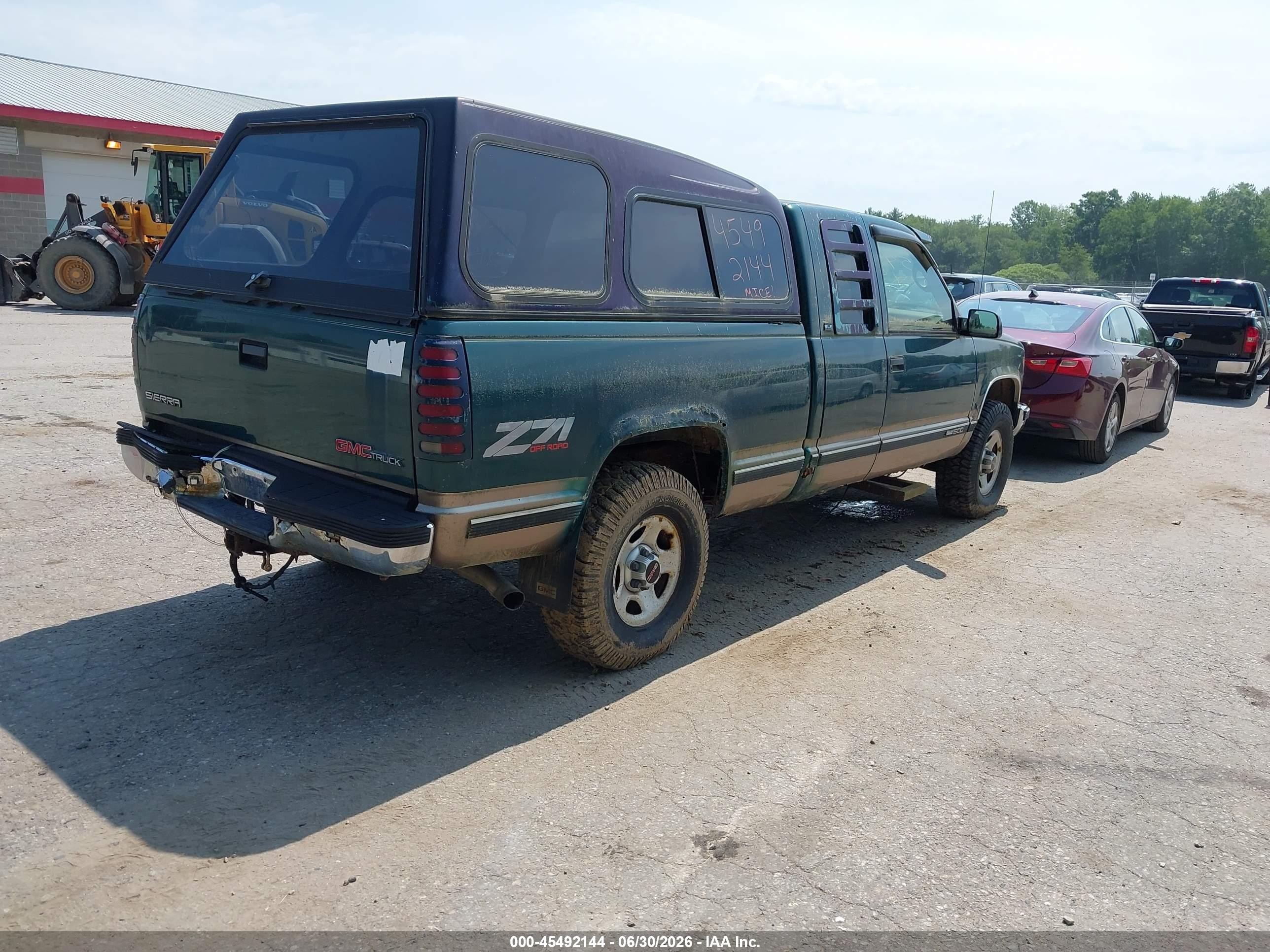 1996 Gmc Sierra K1500 Зеленый vin: 2GTEK19R7T1557813