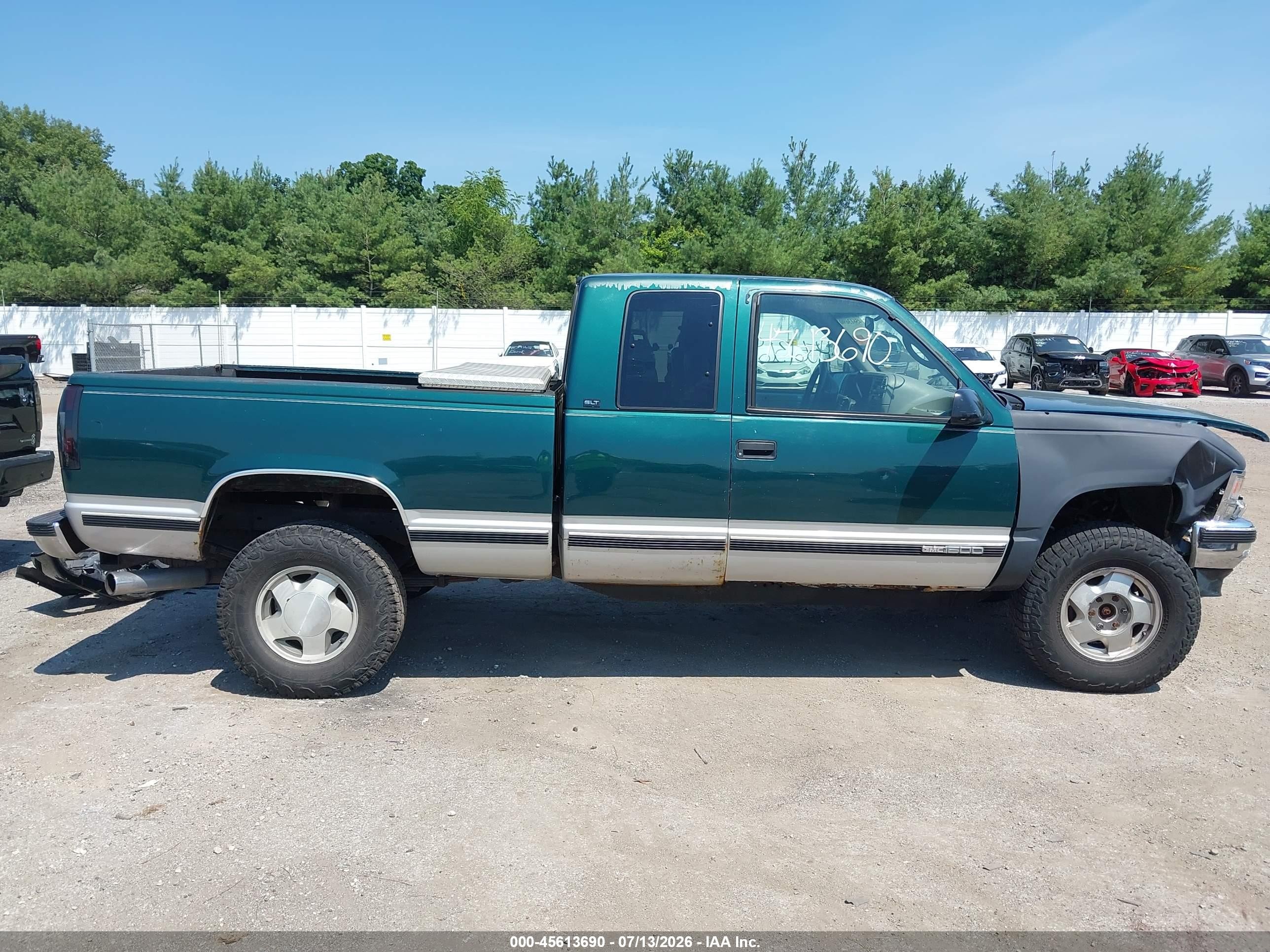 1996 Gmc Sierra K1500 Green vin: 2GTEK19R8T1512315