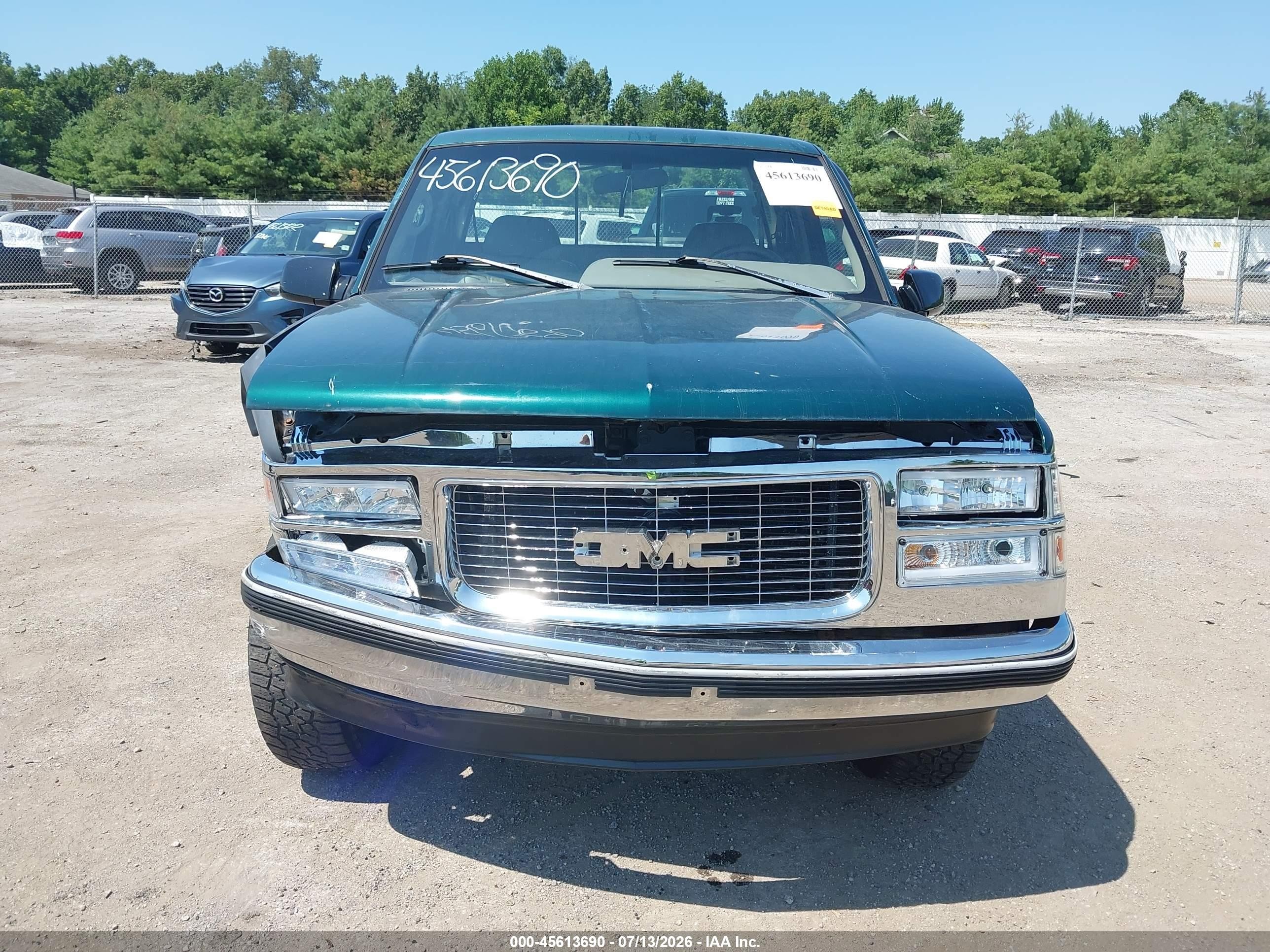 1996 Gmc Sierra K1500 Green vin: 2GTEK19R8T1512315