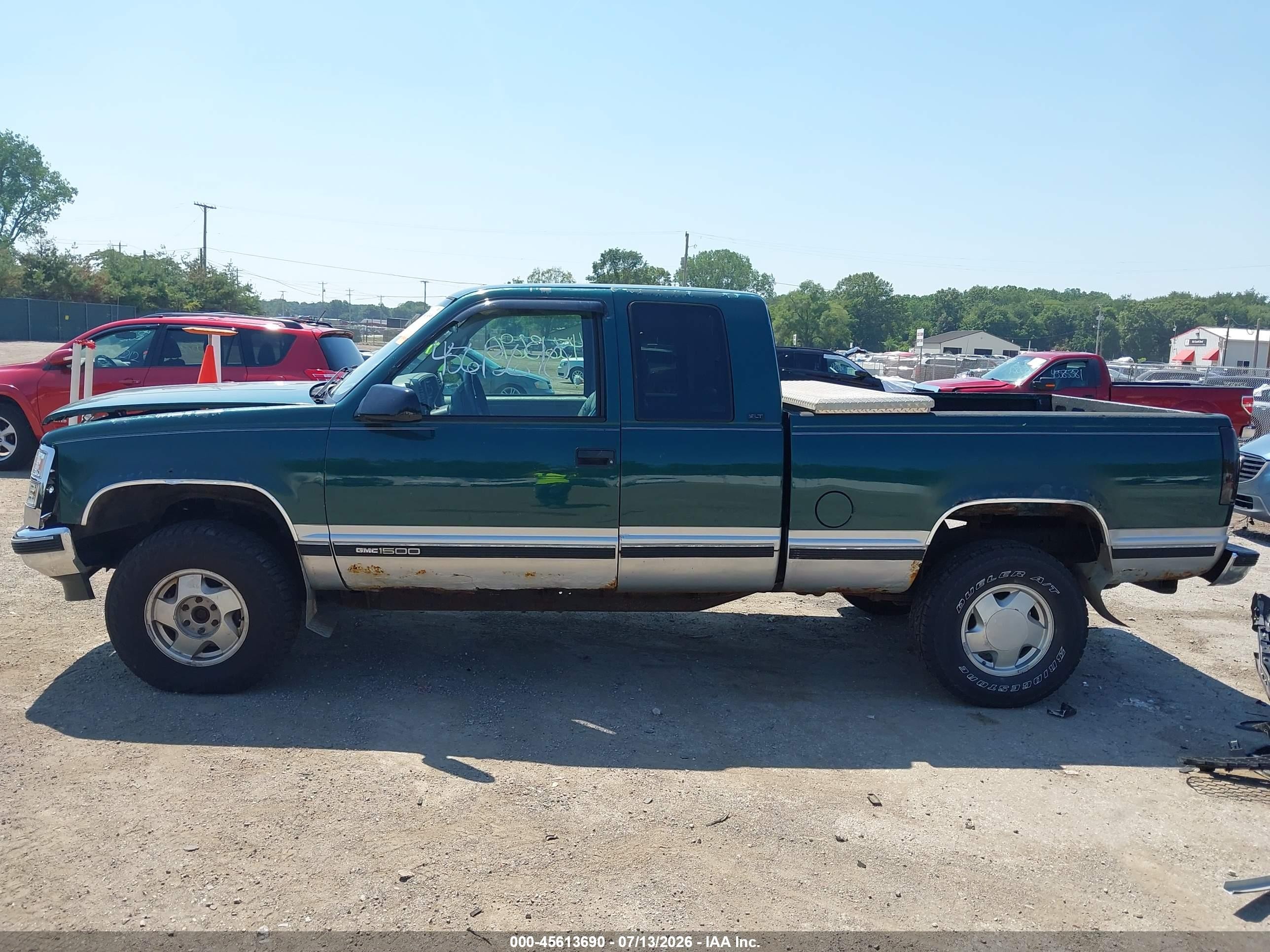 1996 Gmc Sierra K1500 Green vin: 2GTEK19R8T1512315