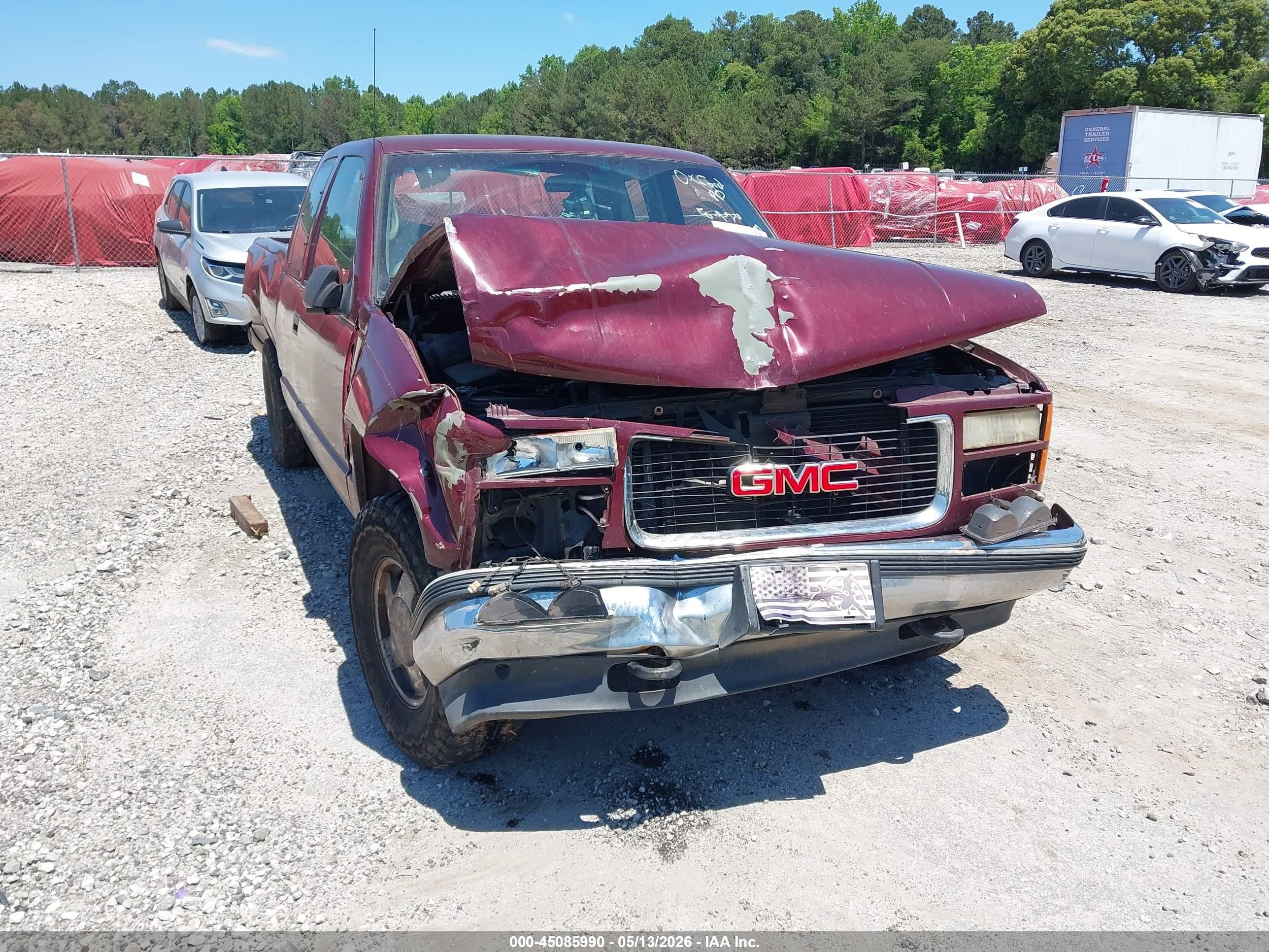 1997 Gmc Sierra 1500 Sl Wideside Темно-бордовый vin: 2GTEK19R9V1510933