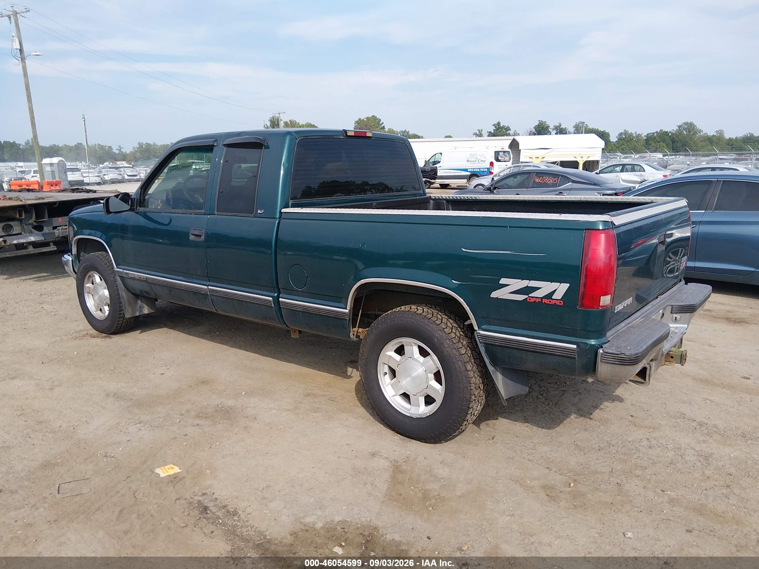1998 Gmc Sierra 1500 Sl Wideside Green vin: 2GTEK19RXW1507668