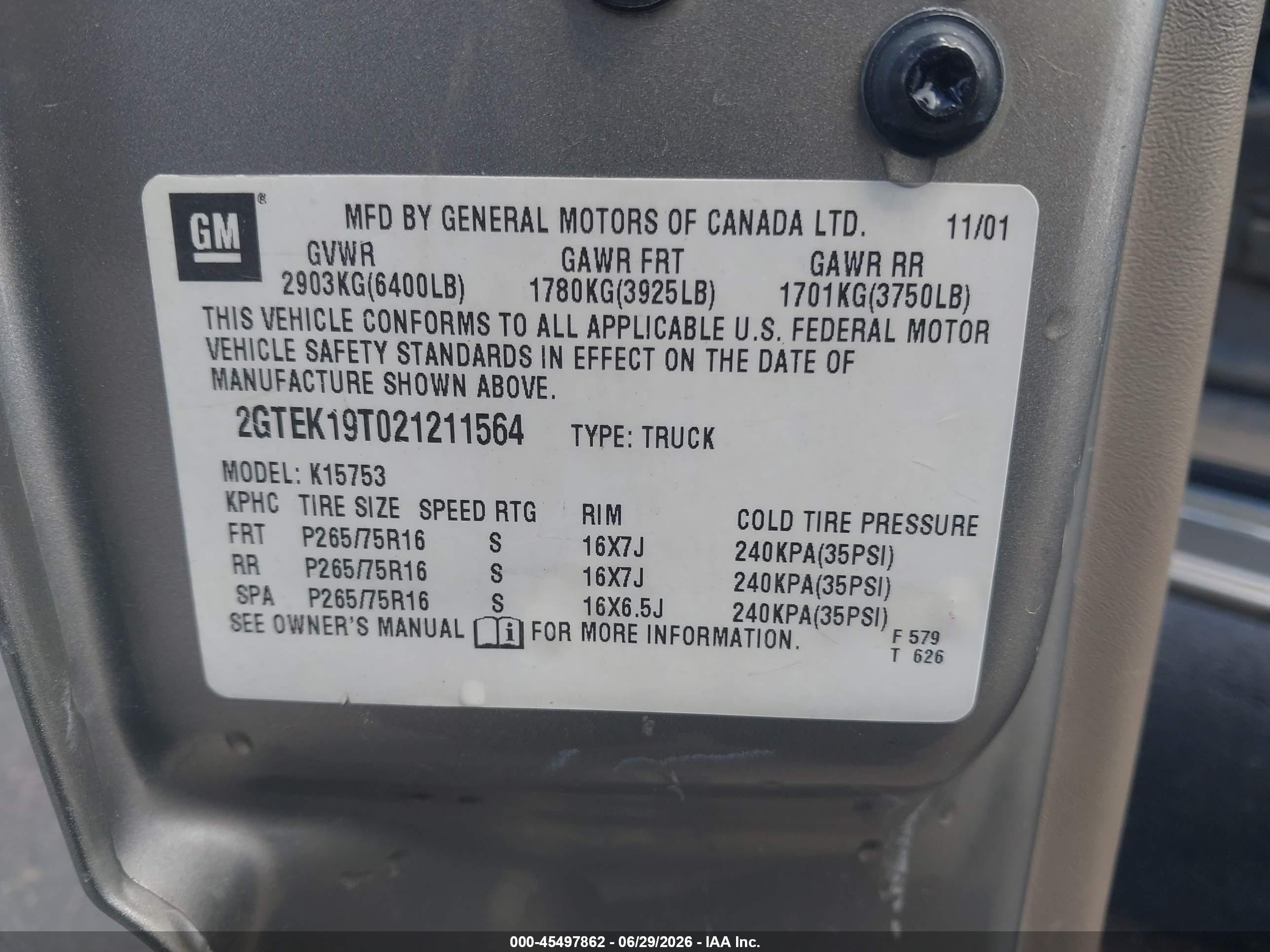 2002 Gmc Sierra 1500 Sle Silver vin: 2GTEK19T021211564